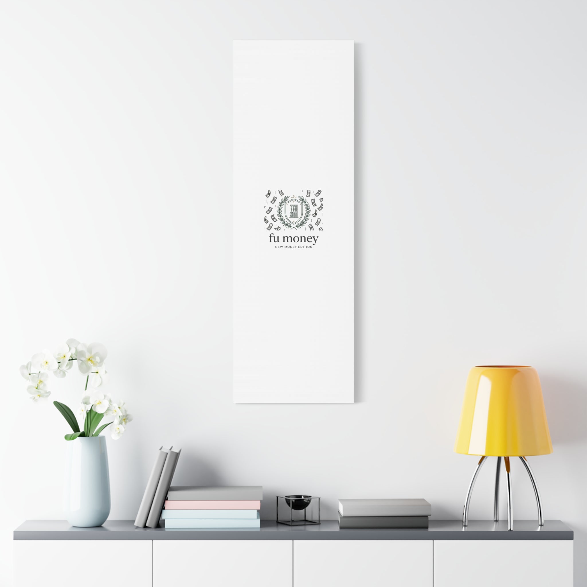 fu money Canvas |New Money Minimalist, Quiet Luxury, Serif Monochrome
