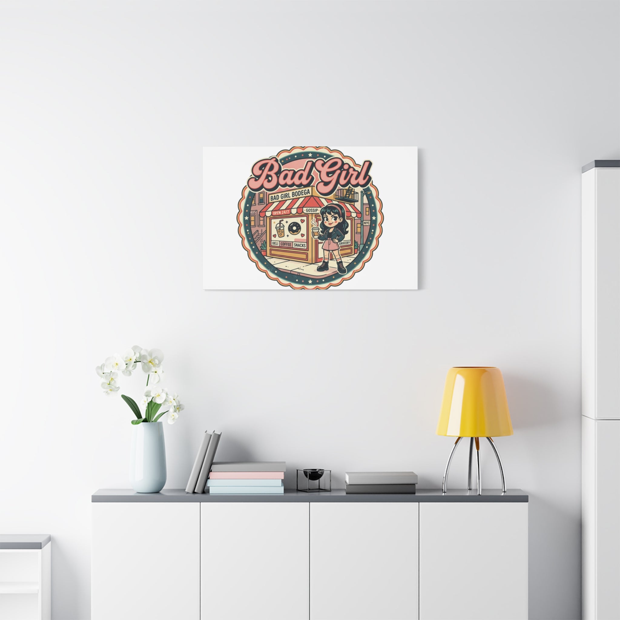 Bad Girl Bodega Canvas Print | Bodega, NYC, Y2K Corner Store Art