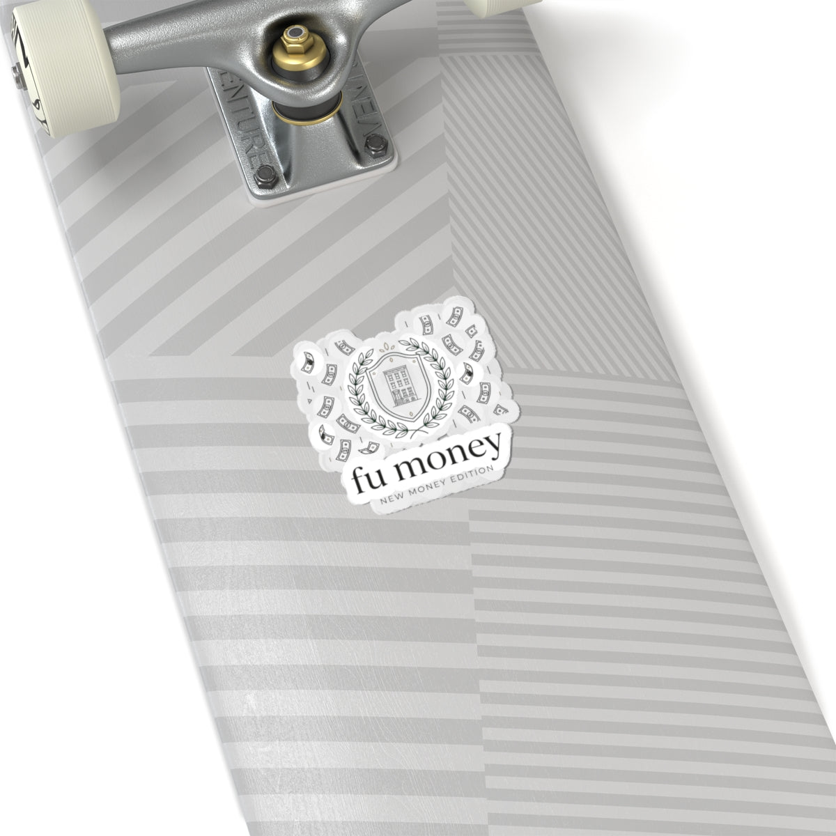 fu money Crest Sticker | old money minimalist, monochrome serif