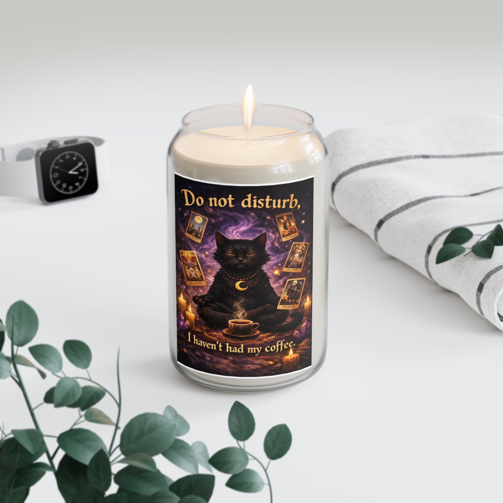 Do Not Disturb Black Cat Candle — "I Haven't Had My Coffee" Scented Soy Candle