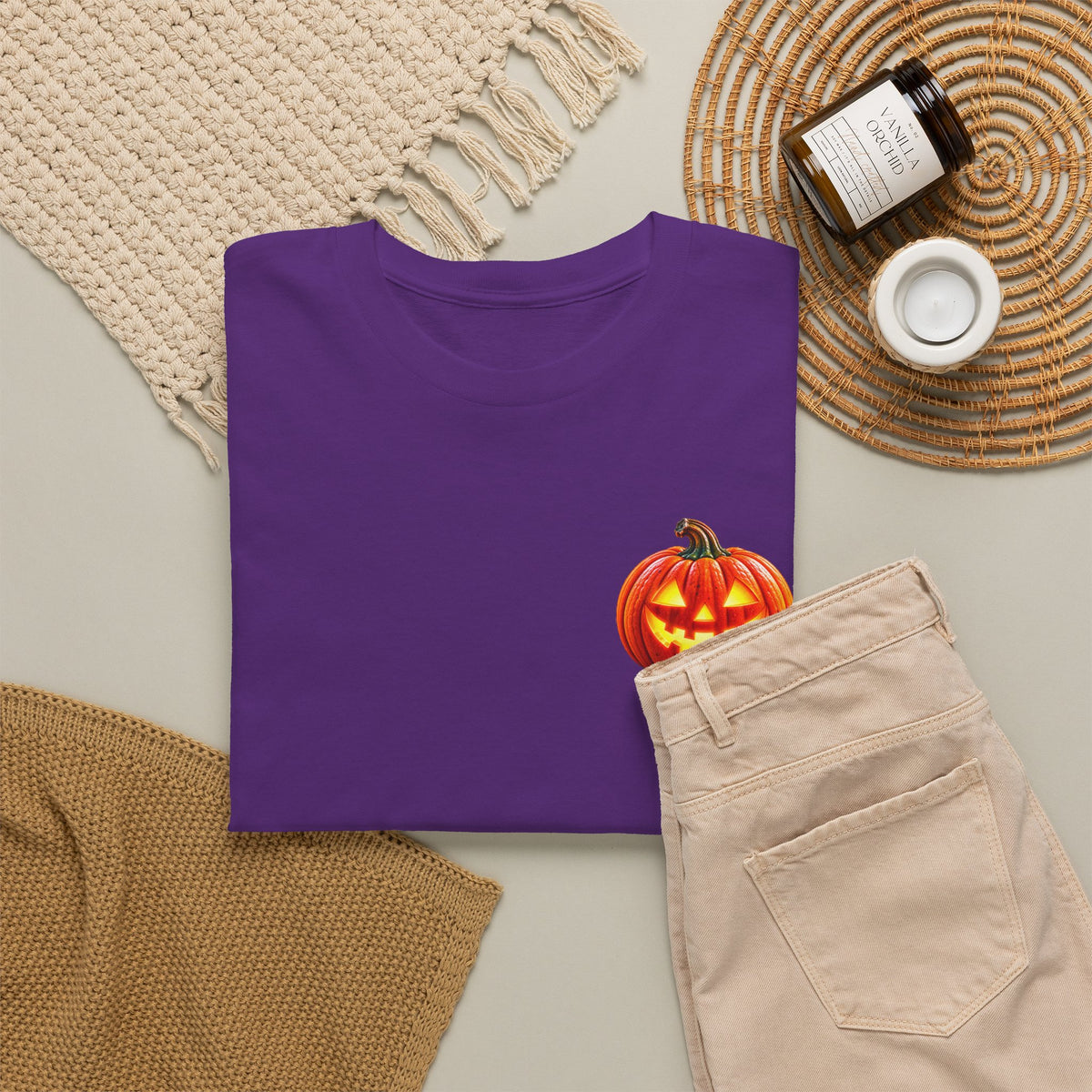 Halloween Raccoon Tee — Cute Jack-o'-Lantern "Happy Halloween" Shirt