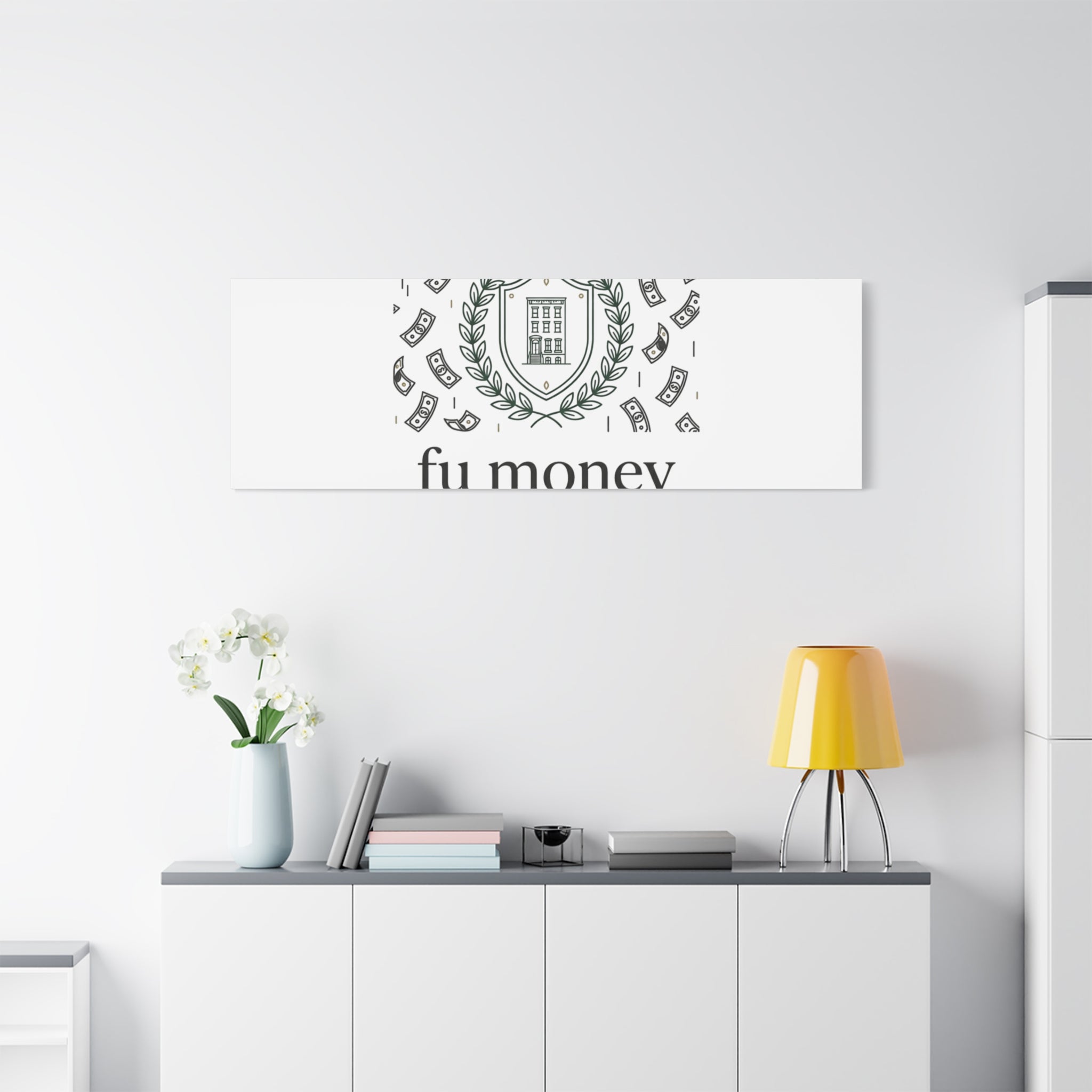 fu money Canvas |New Money Minimalist, Quiet Luxury, Serif Monochrome