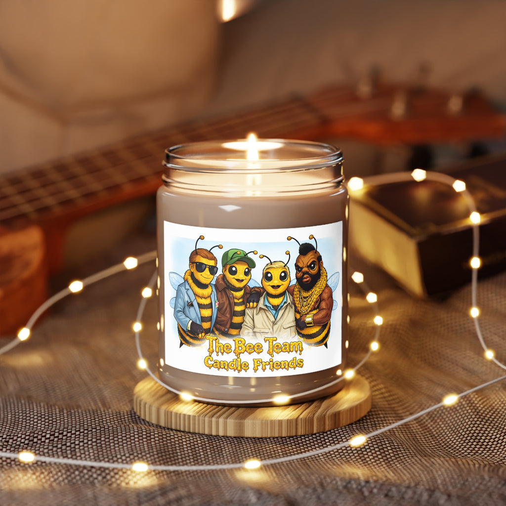 Bee Team Scented Soy Candle — 9oz Jar (White Lid)
