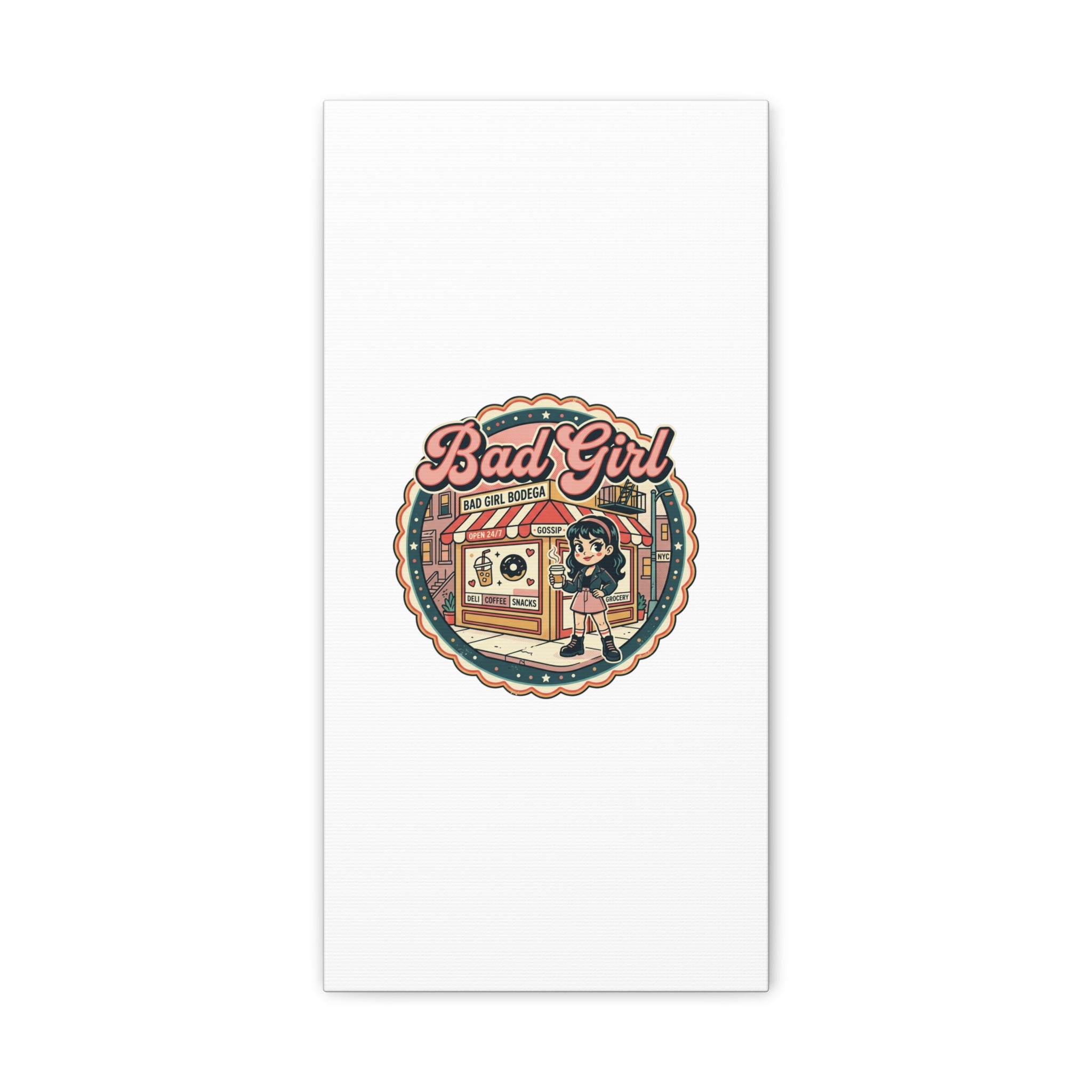 Bad Girl Bodega Canvas Print | Bodega, NYC, Y2K Corner Store Art