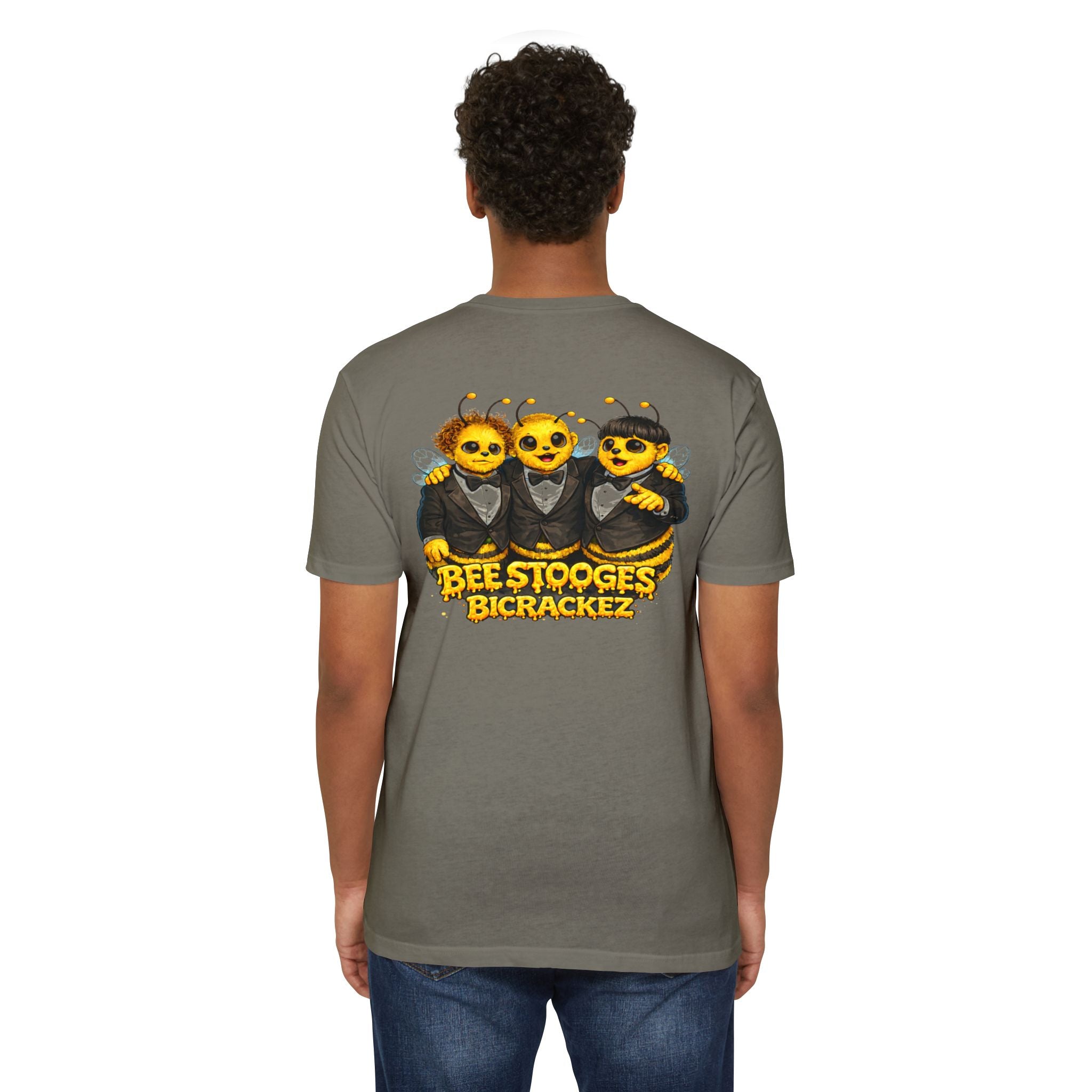 Bee Stooges Graphic T-Shirt — Bee Costume Trio "Bee Crackez" Vintage Band Tee