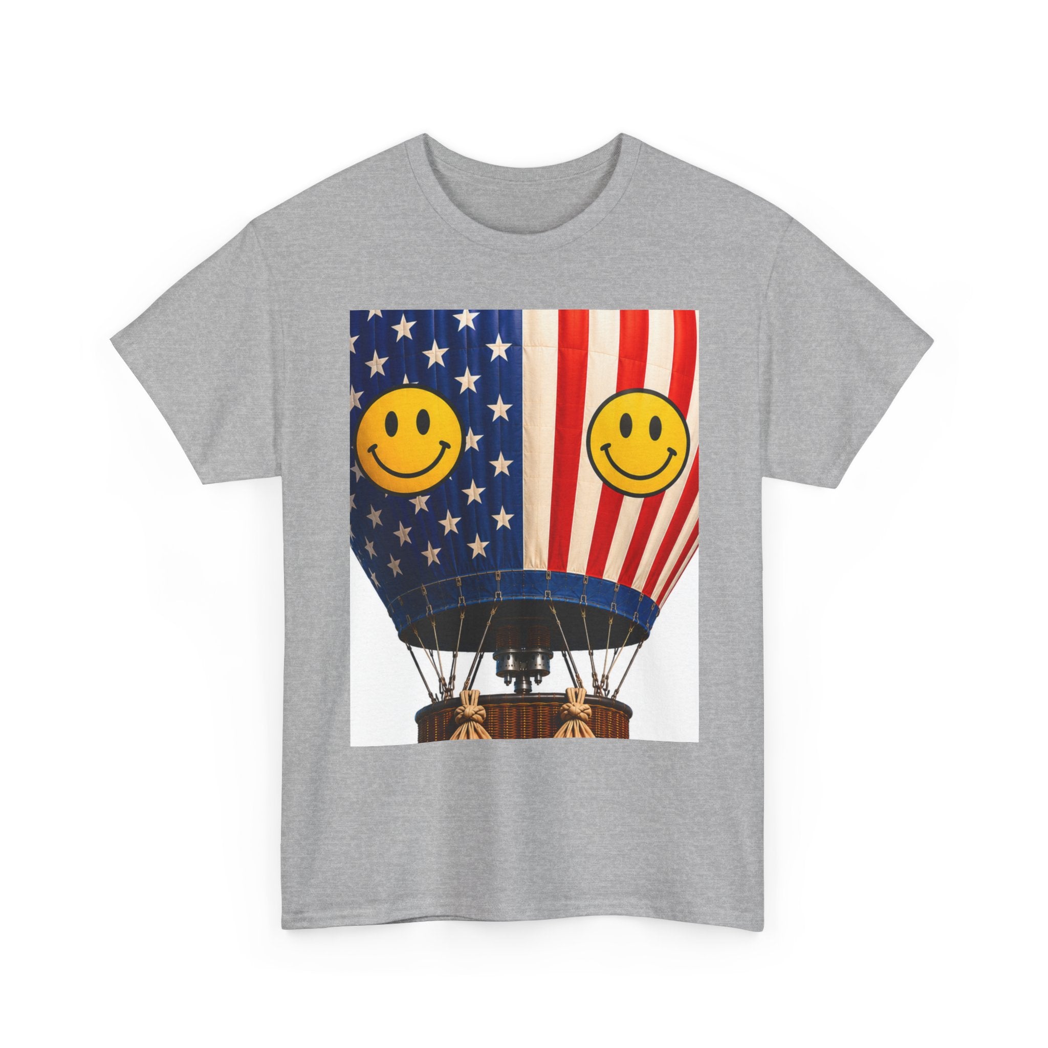 American Flag Hot Air Balloon Tee — "Happy Birthday America 250" Patriotic T-Shirt