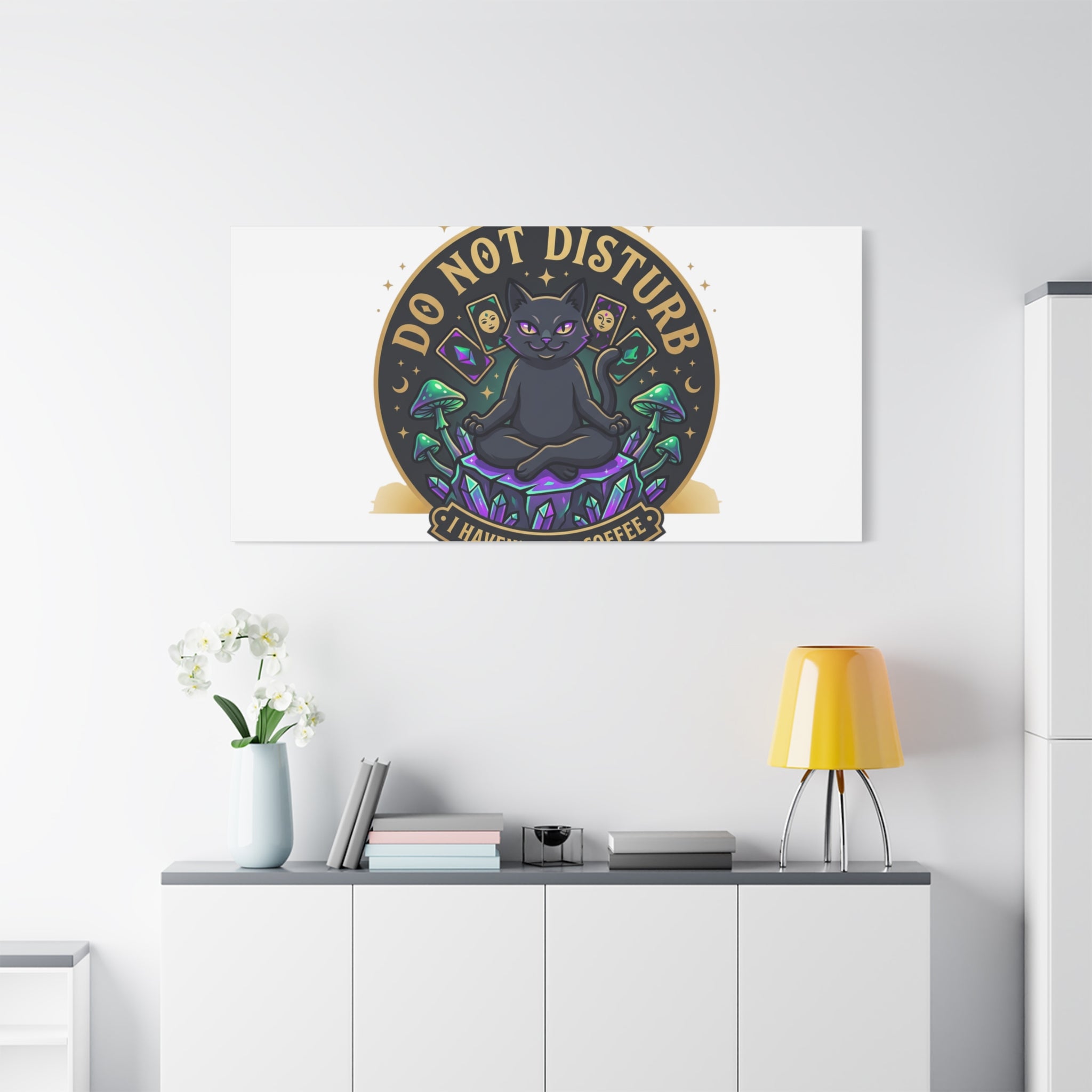 Do Not Disturb Cat Meditation Matte Canvas | witchy, goblincore