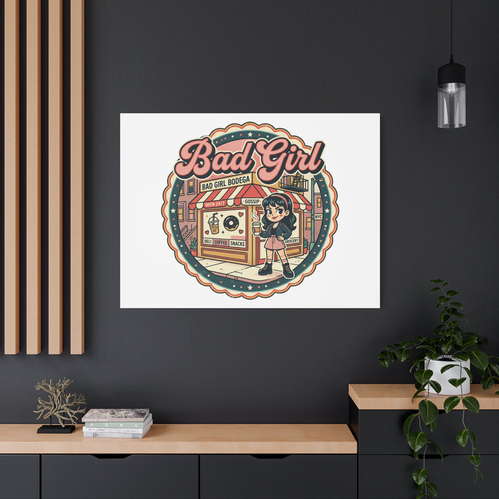 Bad Girl Bodega Canvas Print | Bodega, NYC, Y2K Corner Store Art