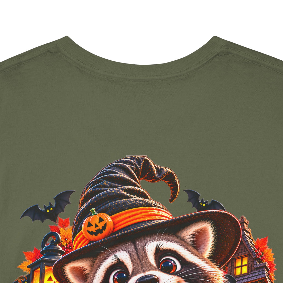 Halloween Raccoon Tee — Cute Jack-o'-Lantern "Happy Halloween" Shirt