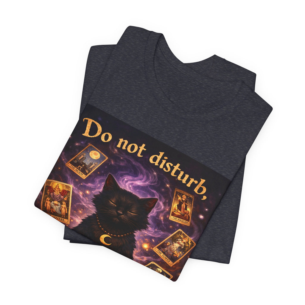 Do Not Disturb Cat Coffee Tee — Mystic Black Cat Tarot T-Shirt