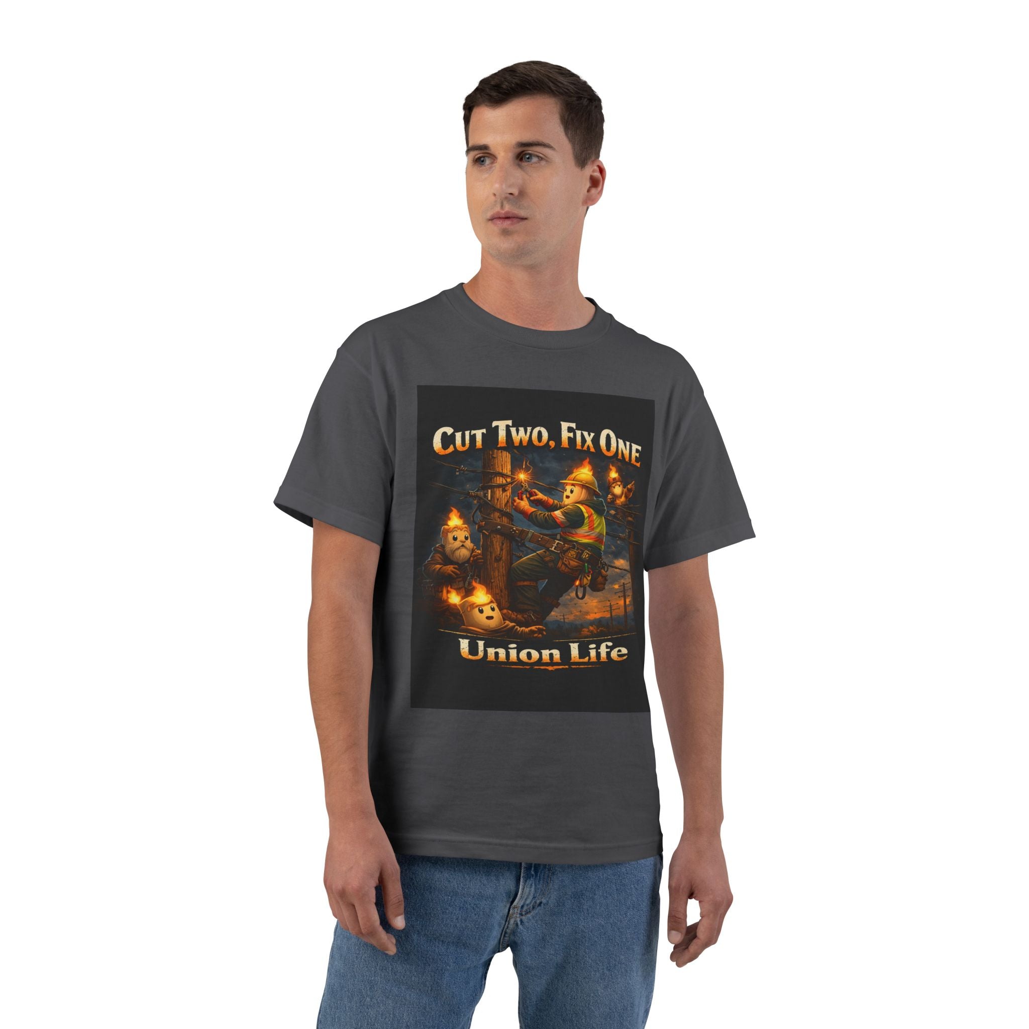 Union Life T-Shirt – "Cut Two, Fix One" Halloween Pumpkin Mechanics Tee