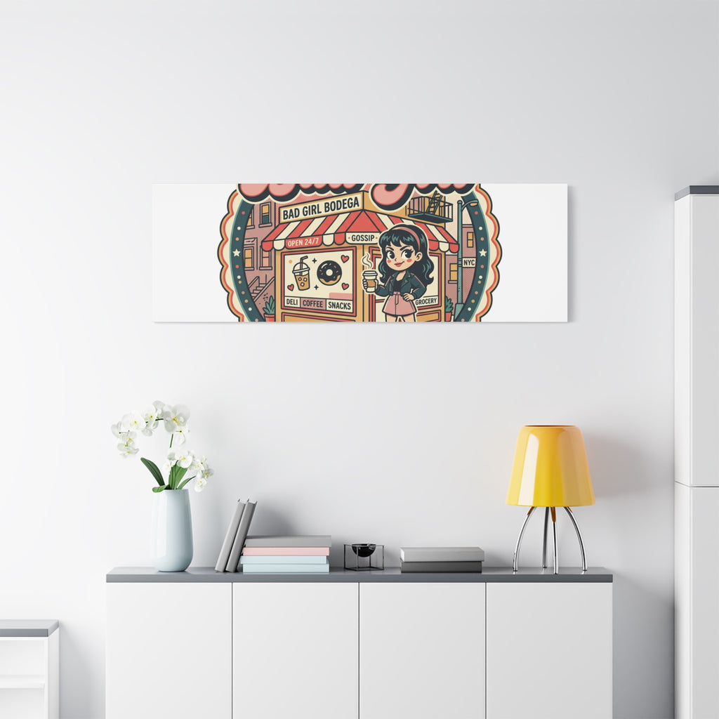 Bad Girl Bodega Canvas Print | Bodega, NYC, Y2K Corner Store Art