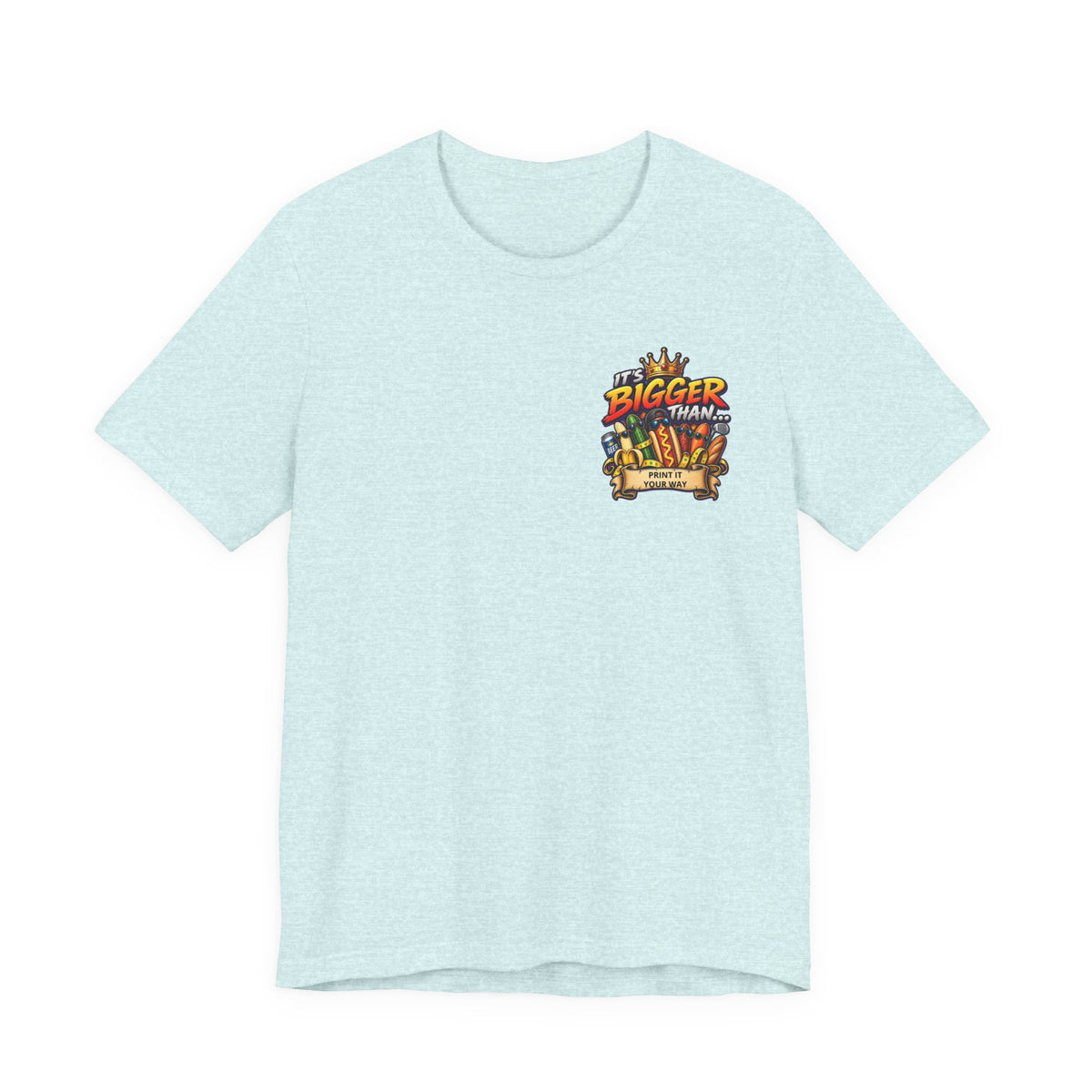 T-Shirt — "It's Bigger Than..." Retro Hot Dog & Snacks Graphic Tee