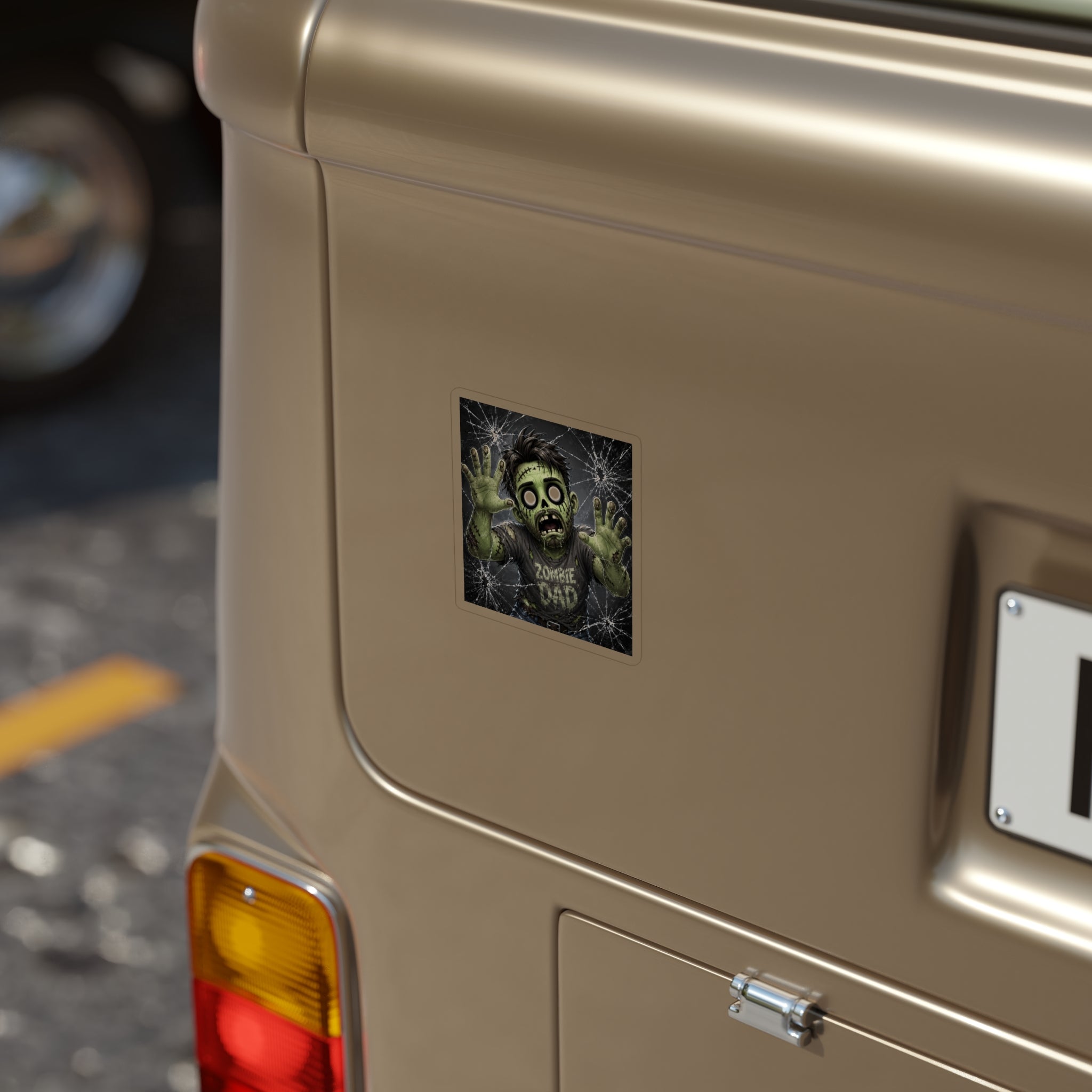 Zombie Dad Car Trap Sticker — Die-Cut Transparent Outdoor Decal