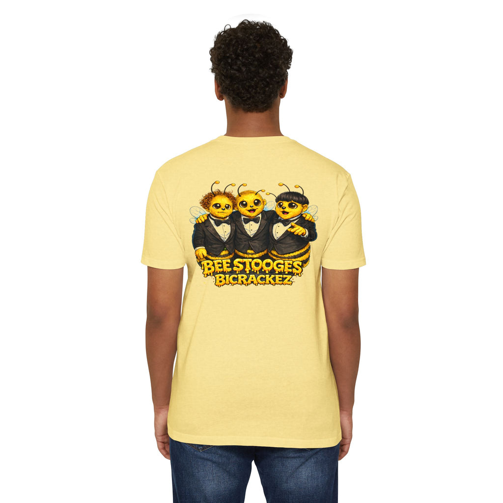 Bee Stooges Graphic T-Shirt — Bee Costume Trio "Bee Crackez" Vintage Band Tee