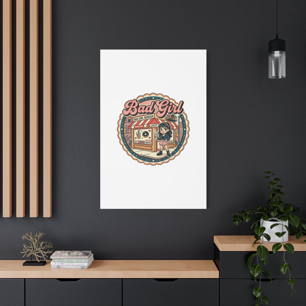 Bad Girl Bodega Canvas Print | Bodega, NYC, Y2K Corner Store Art