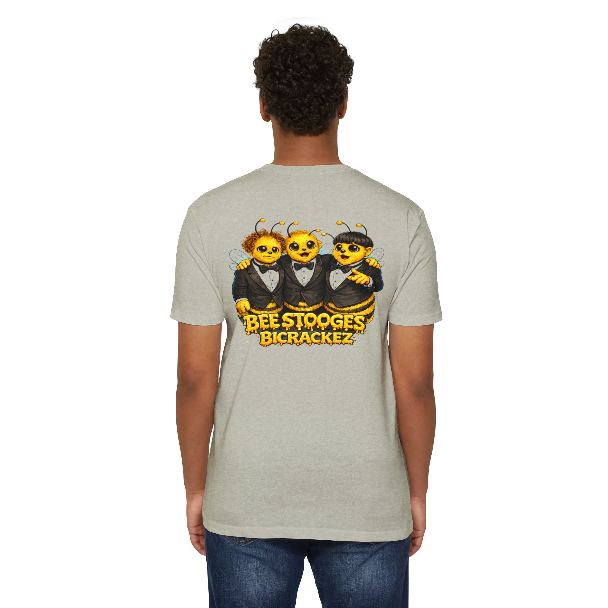 Bee Stooges Graphic T-Shirt — Bee Costume Trio "Bee Crackez" Vintage Band Tee