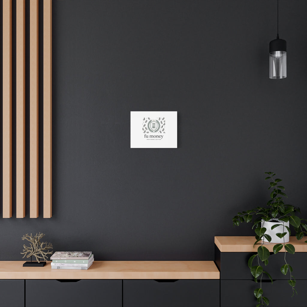 fu money Canvas |New Money Minimalist, Quiet Luxury, Serif Monochrome