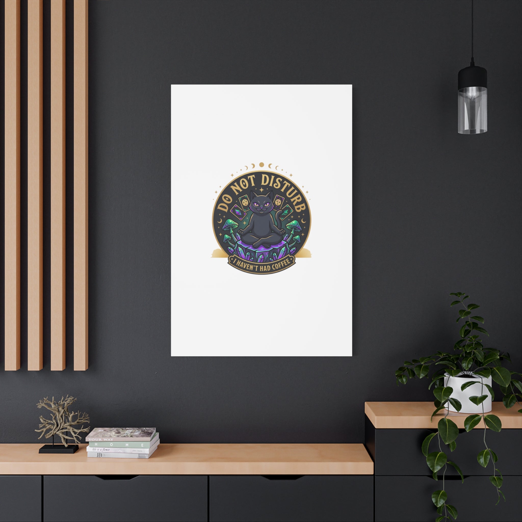 Do Not Disturb Cat Meditation Matte Canvas | witchy, goblincore