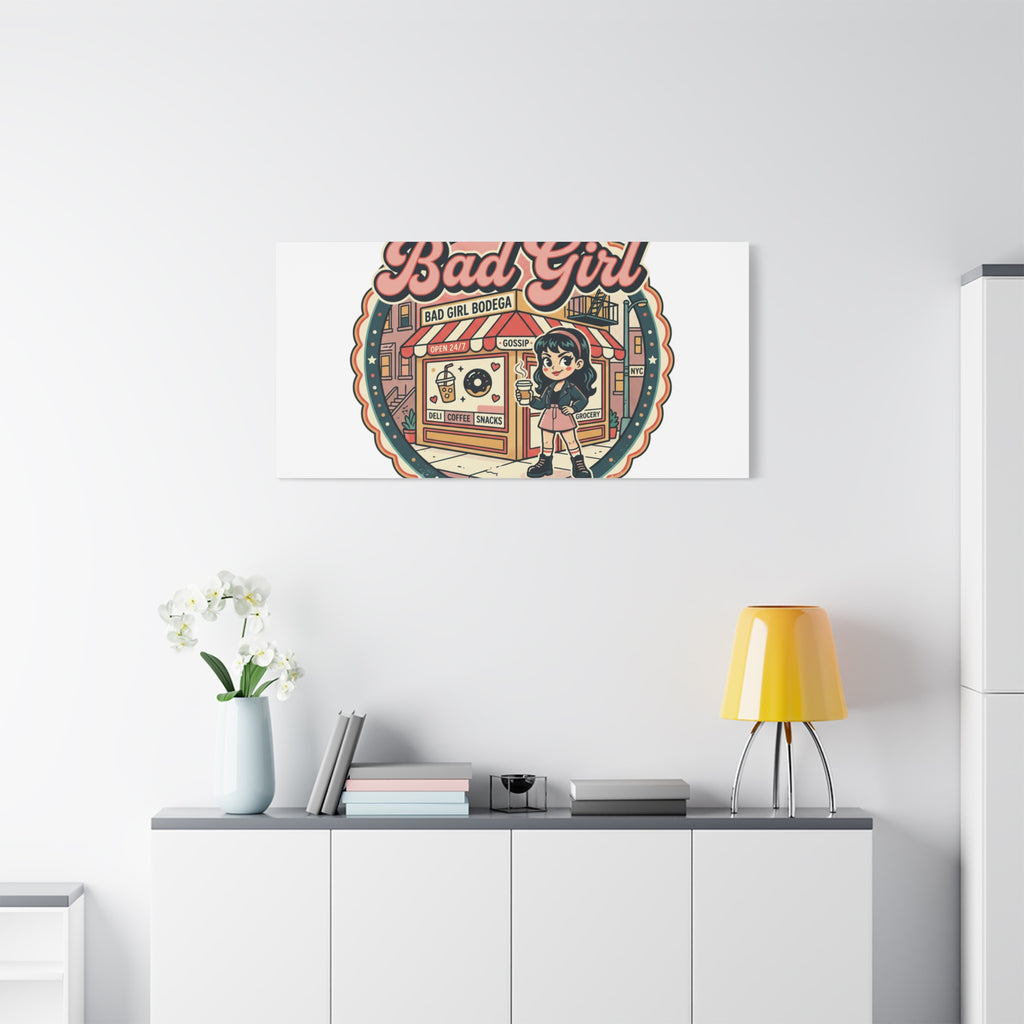 Bad Girl Bodega Canvas Print | Bodega, NYC, Y2K Corner Store Art