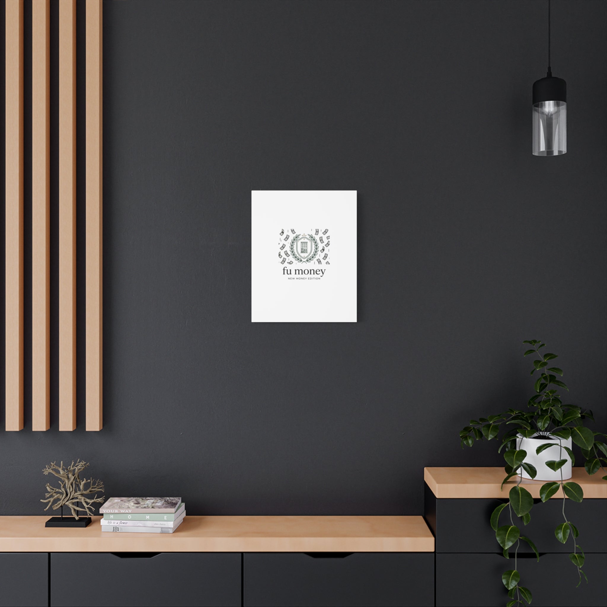 fu money Canvas |New Money Minimalist, Quiet Luxury, Serif Monochrome