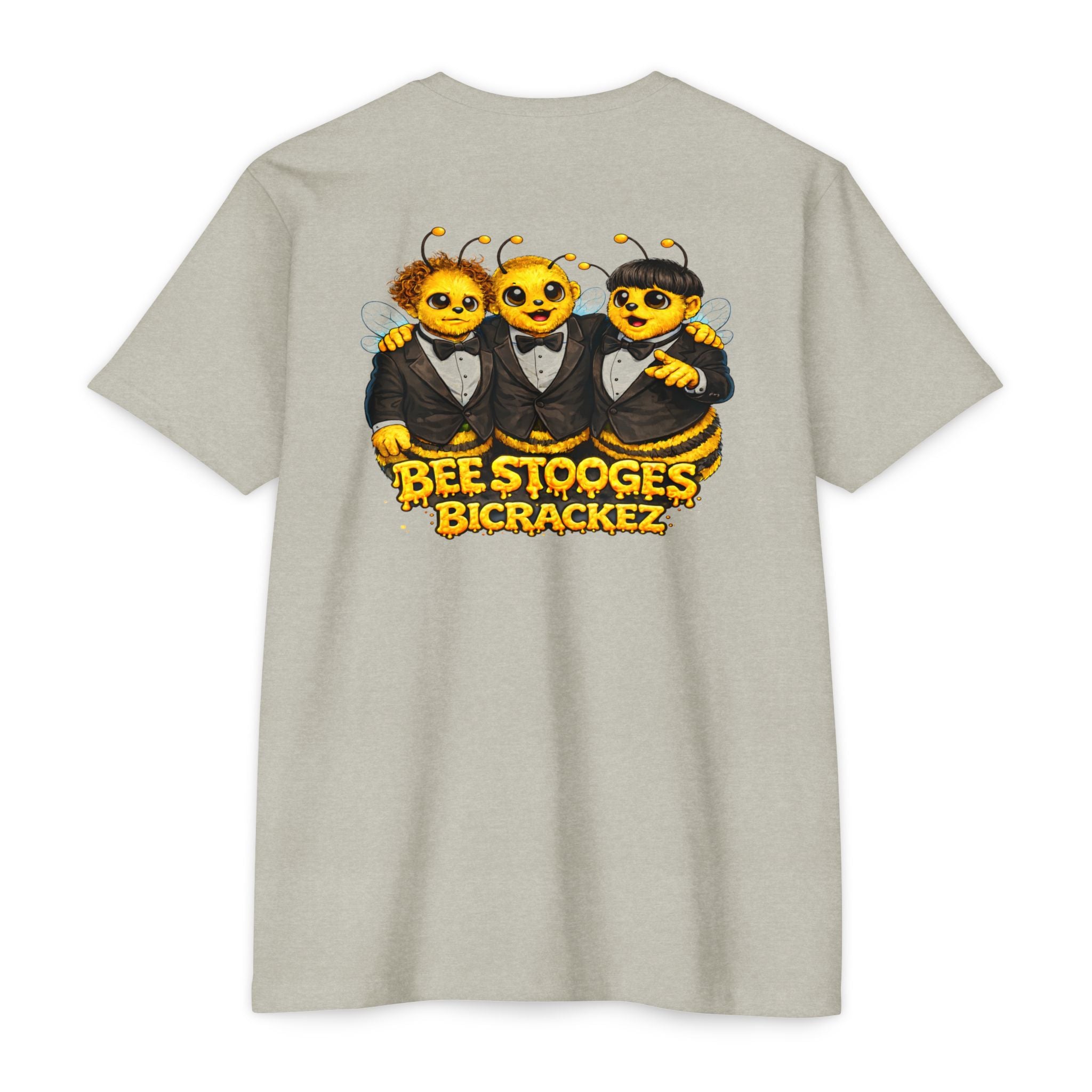Bee Stooges Graphic T-Shirt — Bee Costume Trio "Bee Crackez" Vintage Band Tee