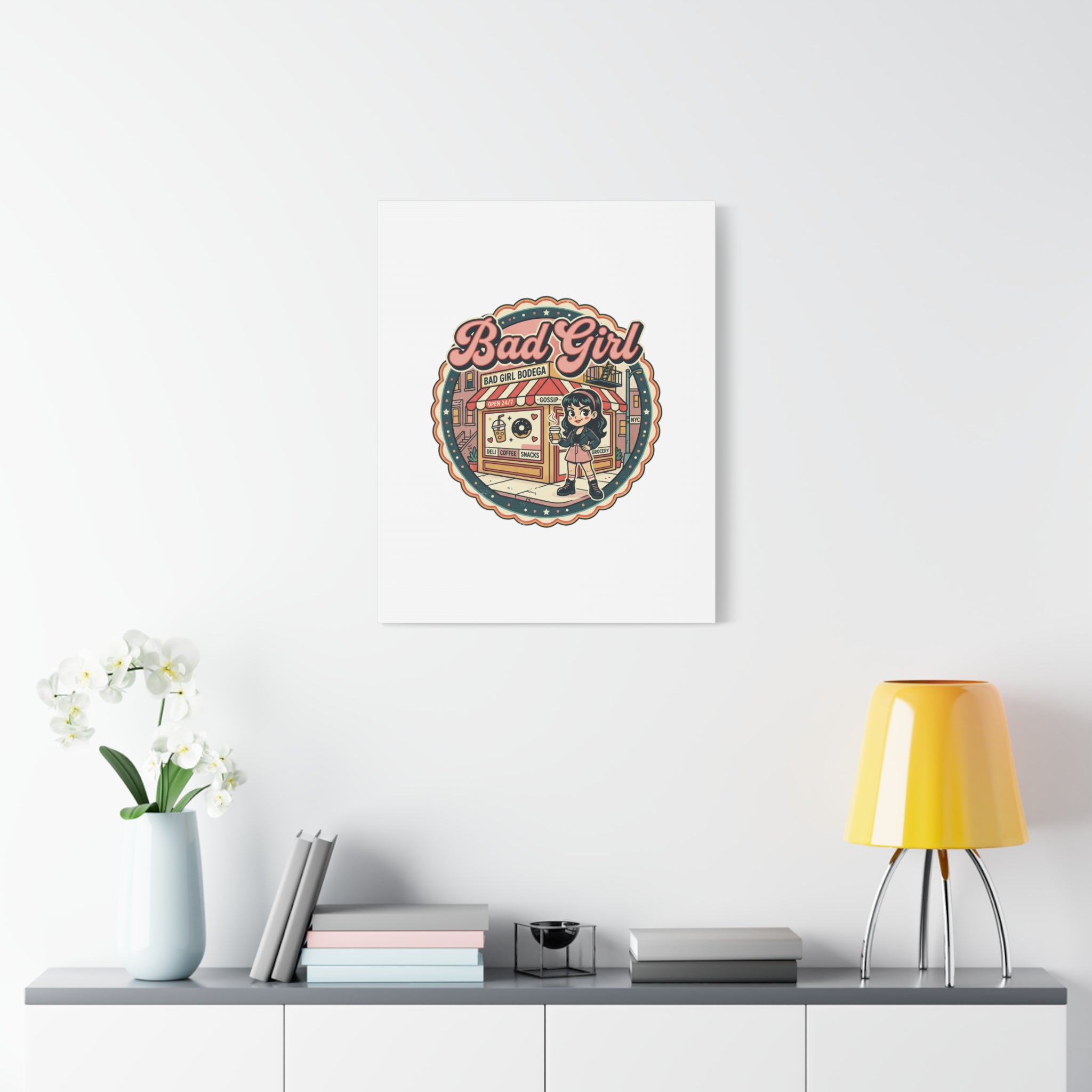 Bad Girl Bodega Canvas Print | Bodega, NYC, Y2K Corner Store Art