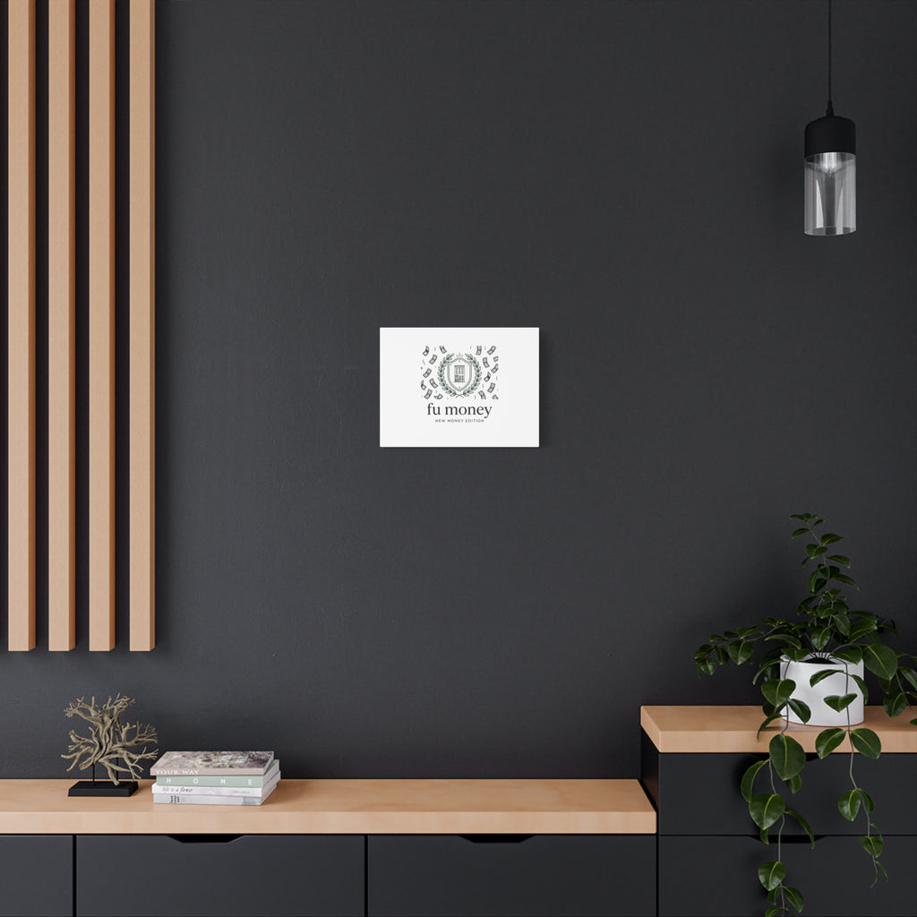 fu money Canvas |New Money Minimalist, Quiet Luxury, Serif Monochrome