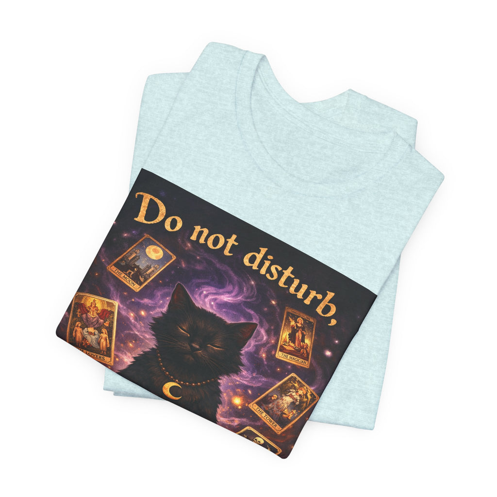 Do Not Disturb Cat Coffee Tee — Mystic Black Cat Tarot T-Shirt