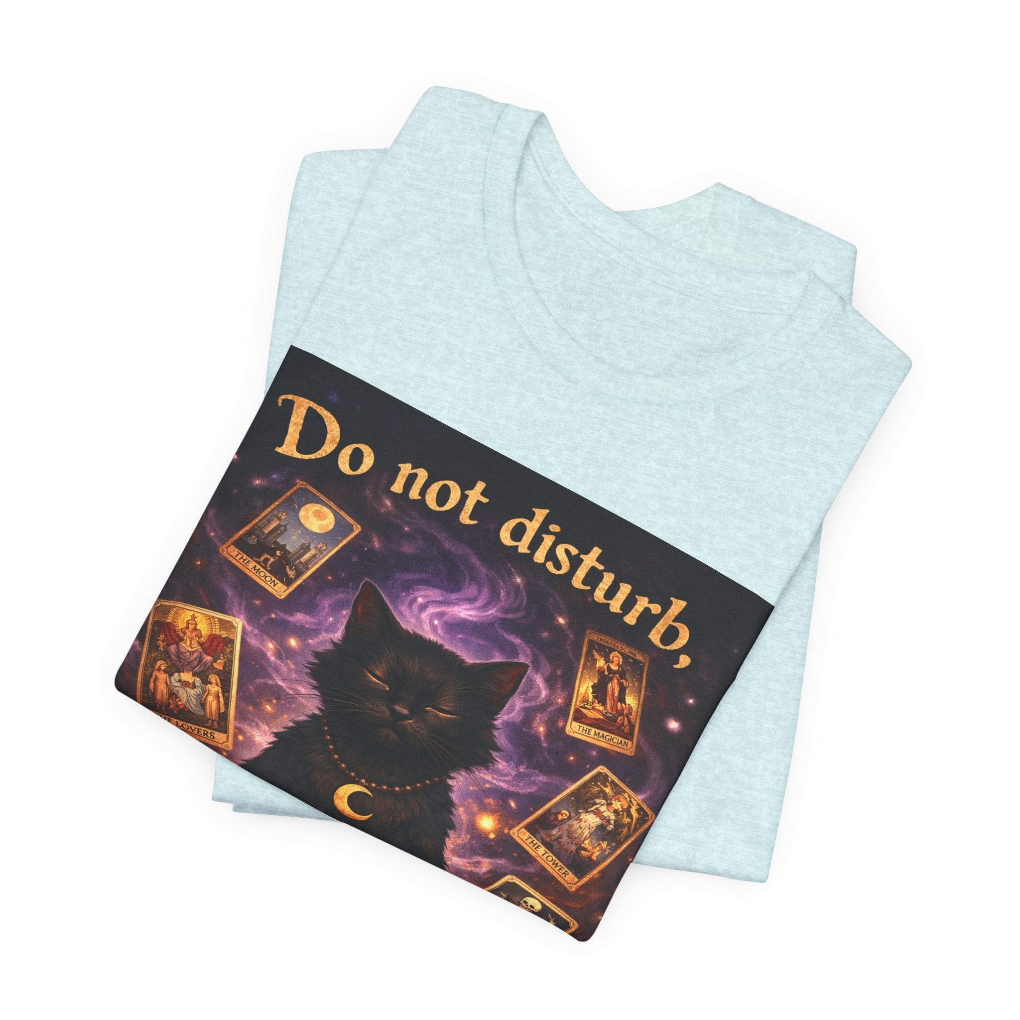 Do Not Disturb Cat Coffee Tee — Mystic Black Cat Tarot T-Shirt