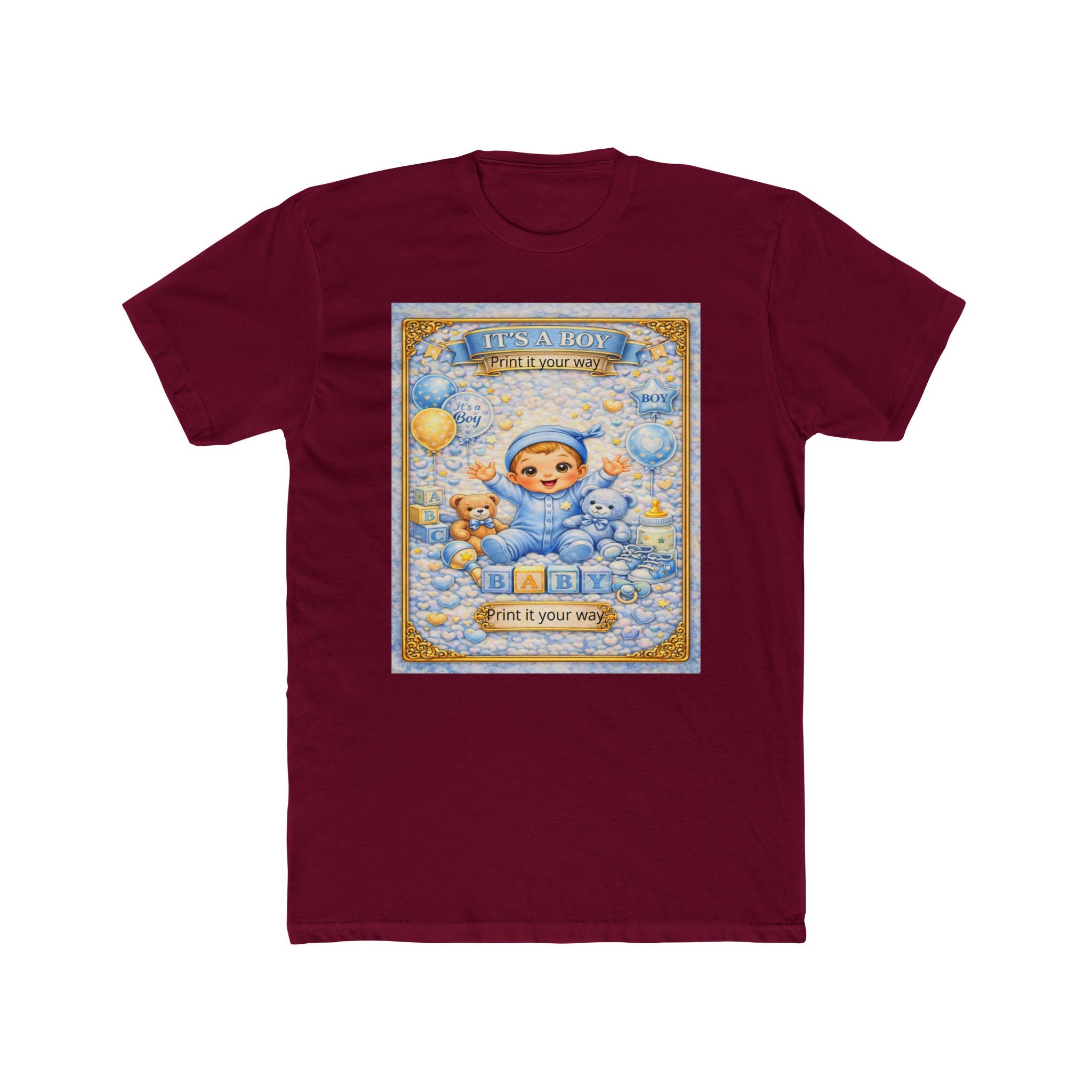 Its a Boy T‑Shirt – 'A New Adventure Begins' Cute Vintage Blue Baby Design