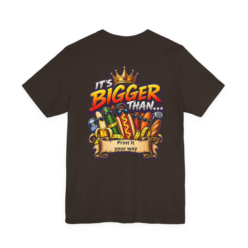 T-Shirt — "It's Bigger Than..." Retro Hot Dog & Snacks Graphic Tee