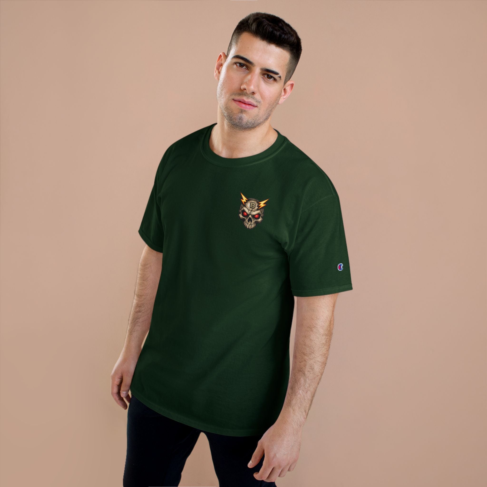 Champion T-Shirt — "I’ll Let You Know When It’s Clear" Gamer Skull Back Print
