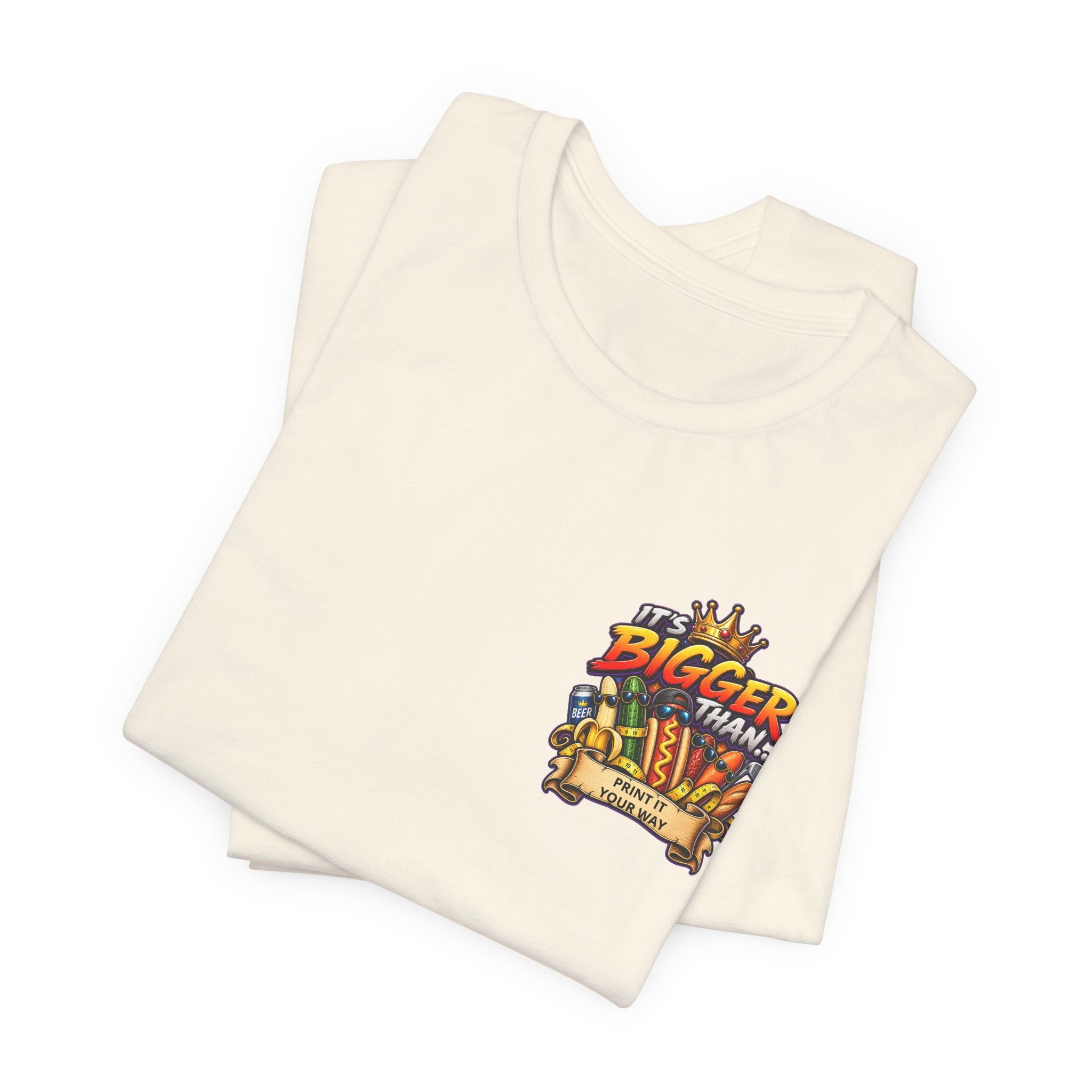 T-Shirt — "It's Bigger Than..." Retro Hot Dog & Snacks Graphic Tee
