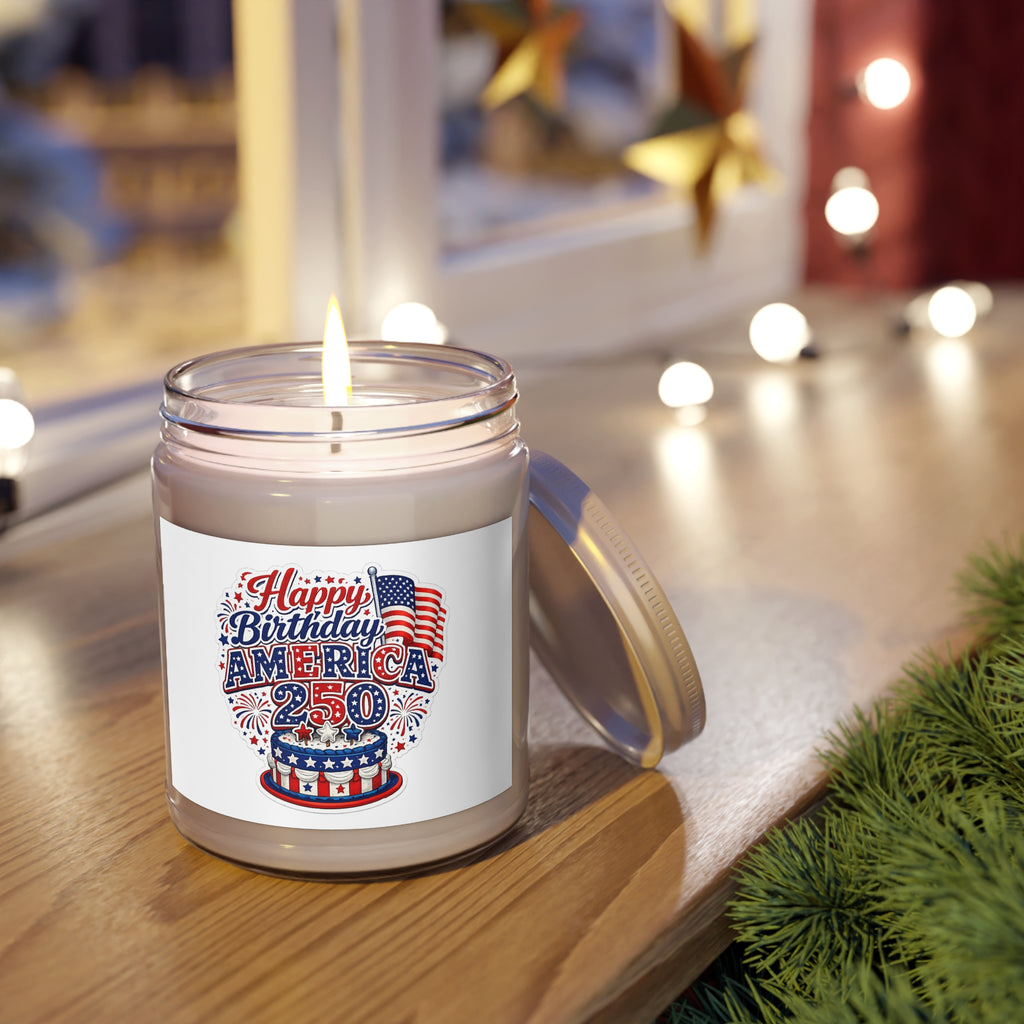 Happy Birthday America 250 Scented Soy Candles with White Lid, 9oz