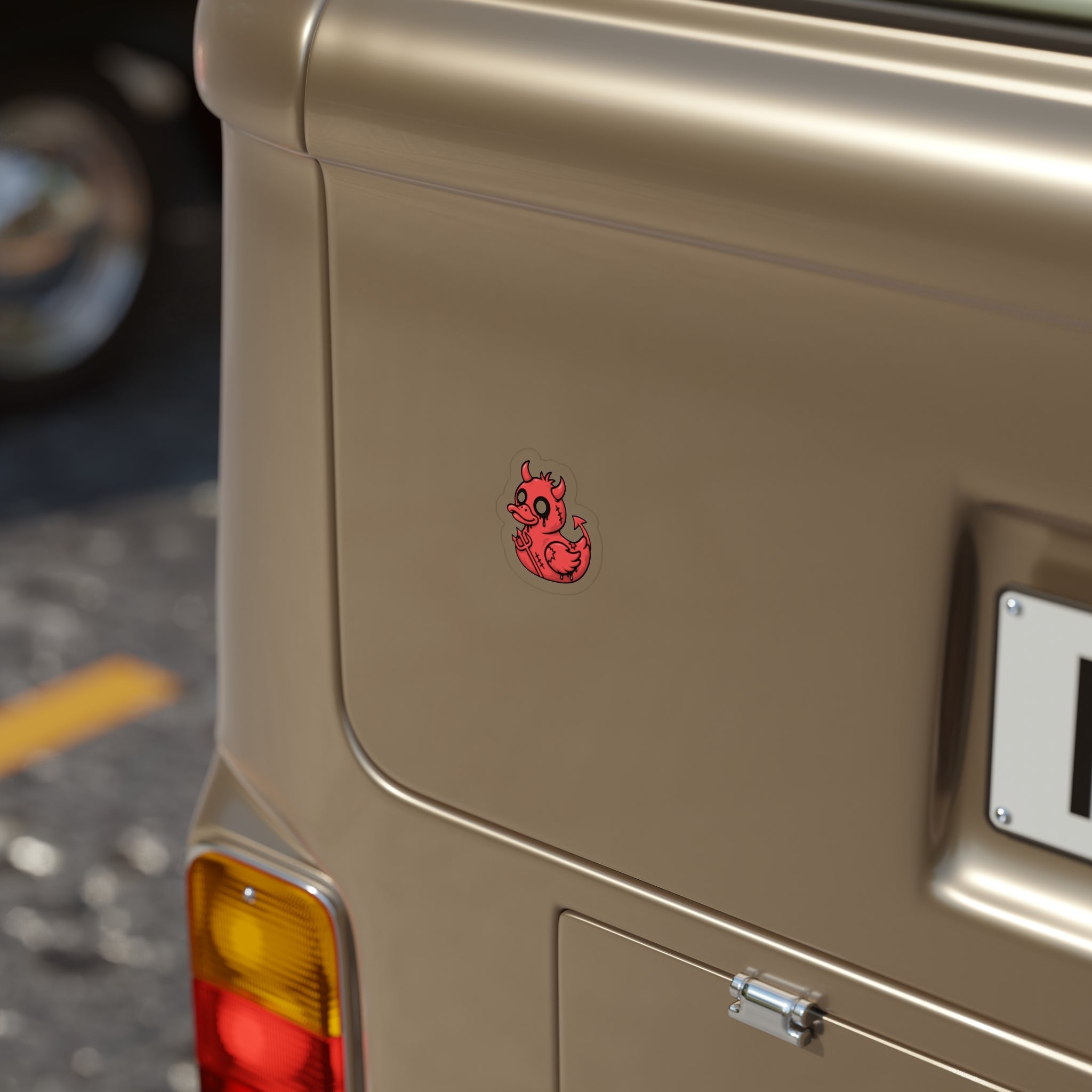 Devil Duck Die-Cut Sticker — Red Devil Rubber Ducky Outdoor Vinyl