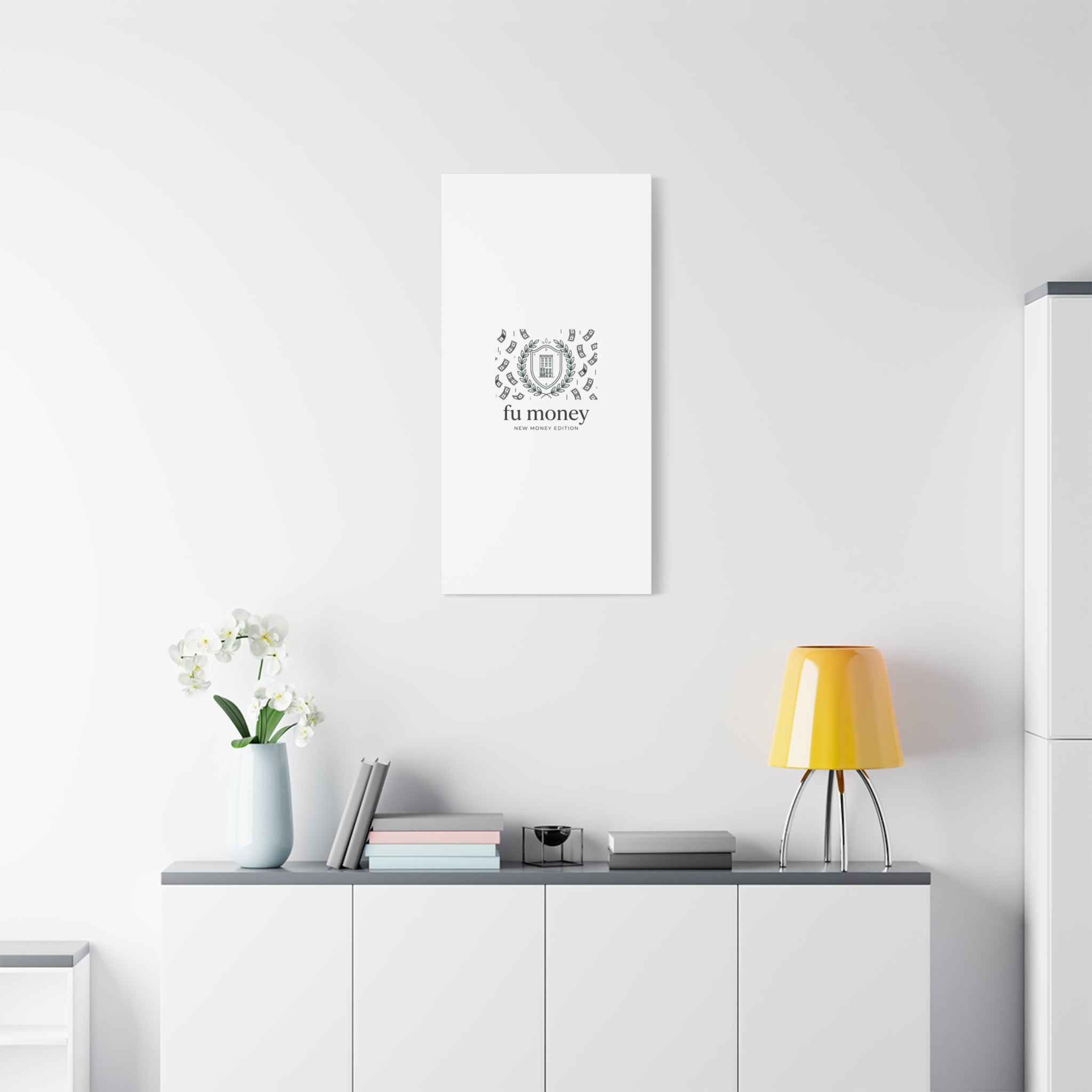 fu money Canvas |New Money Minimalist, Quiet Luxury, Serif Monochrome