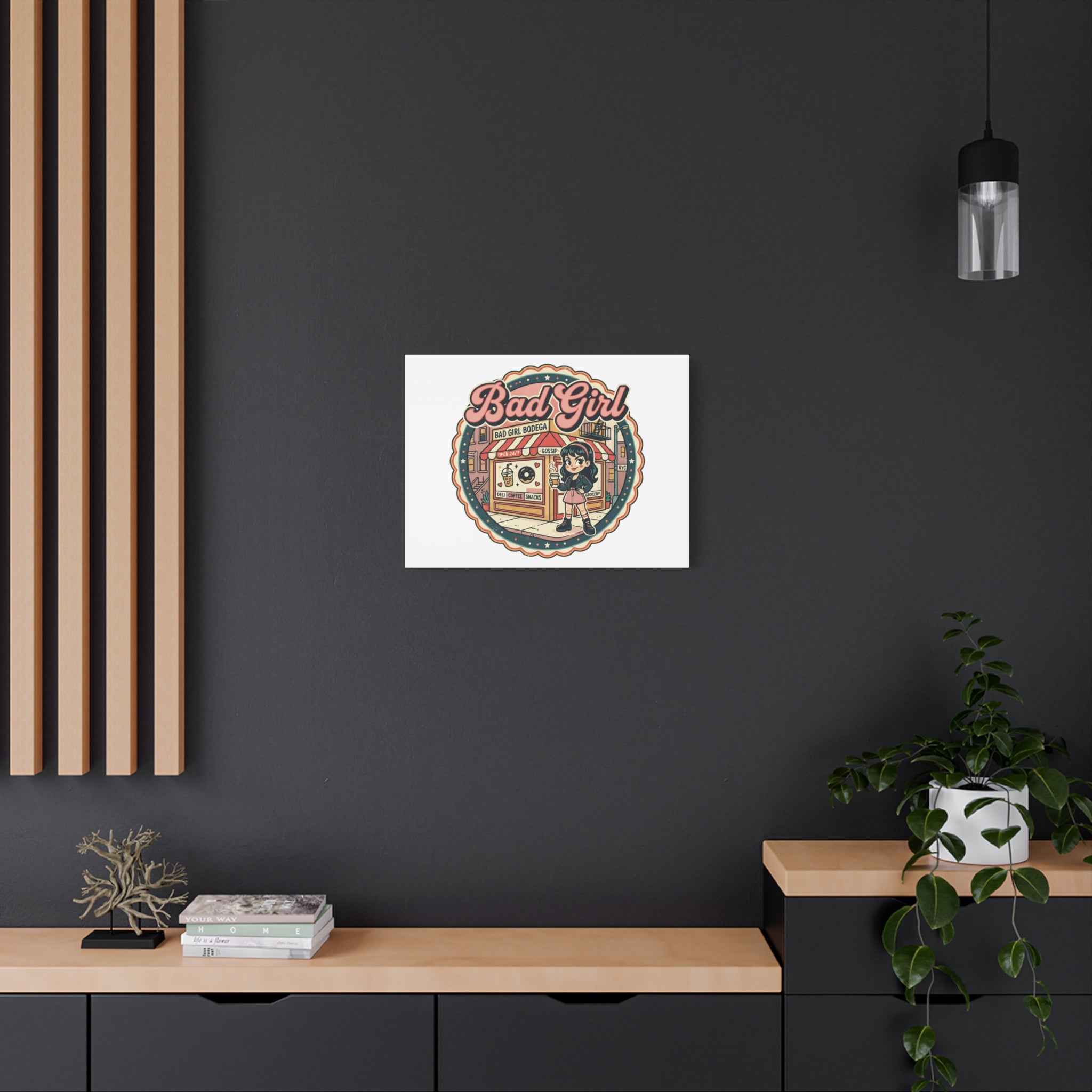 Bad Girl Bodega Canvas Print | Bodega, NYC, Y2K Corner Store Art