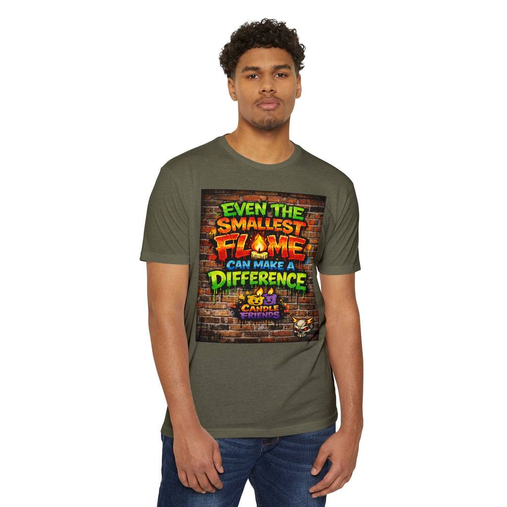 Inspirational Tee: "Even the Smallest Flame Can Make a Difference" Graphic T-Shirt