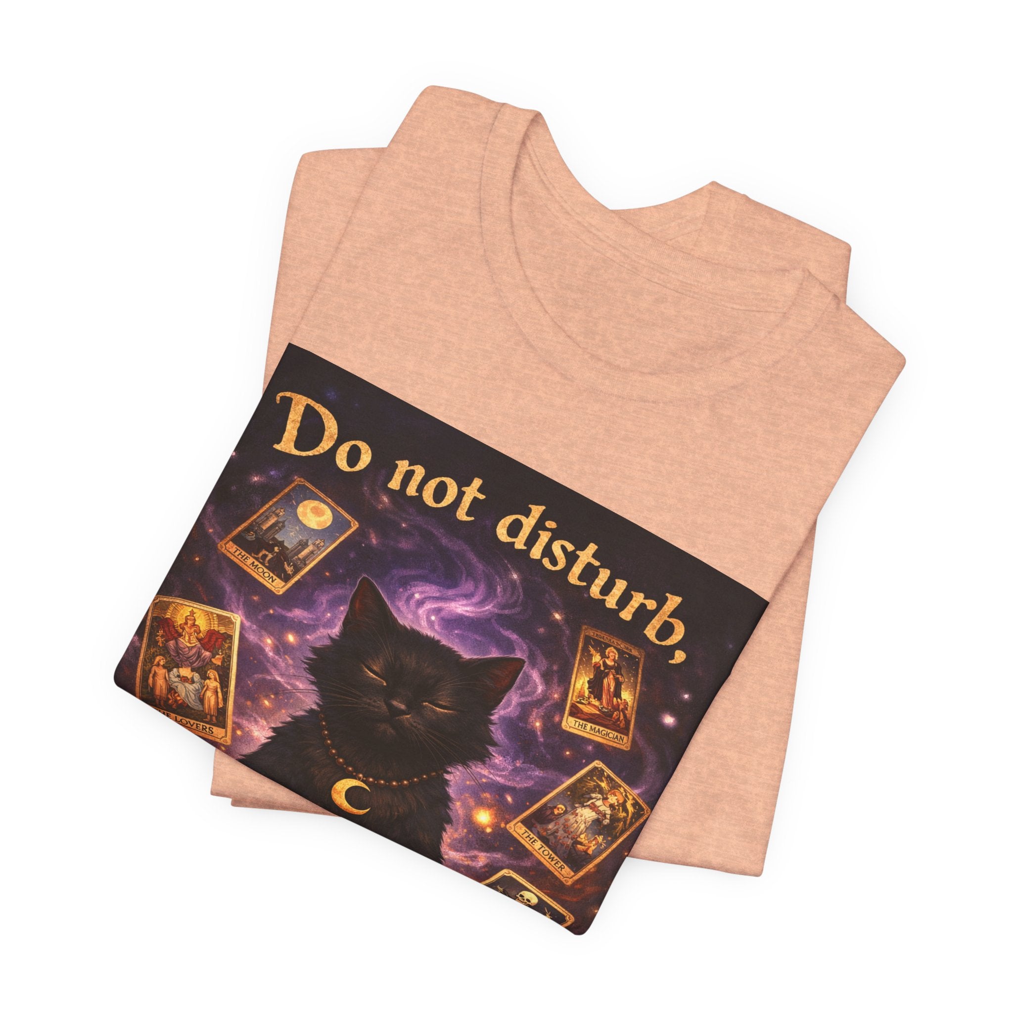 Do Not Disturb Cat Coffee Tee — Mystic Black Cat Tarot T-Shirt