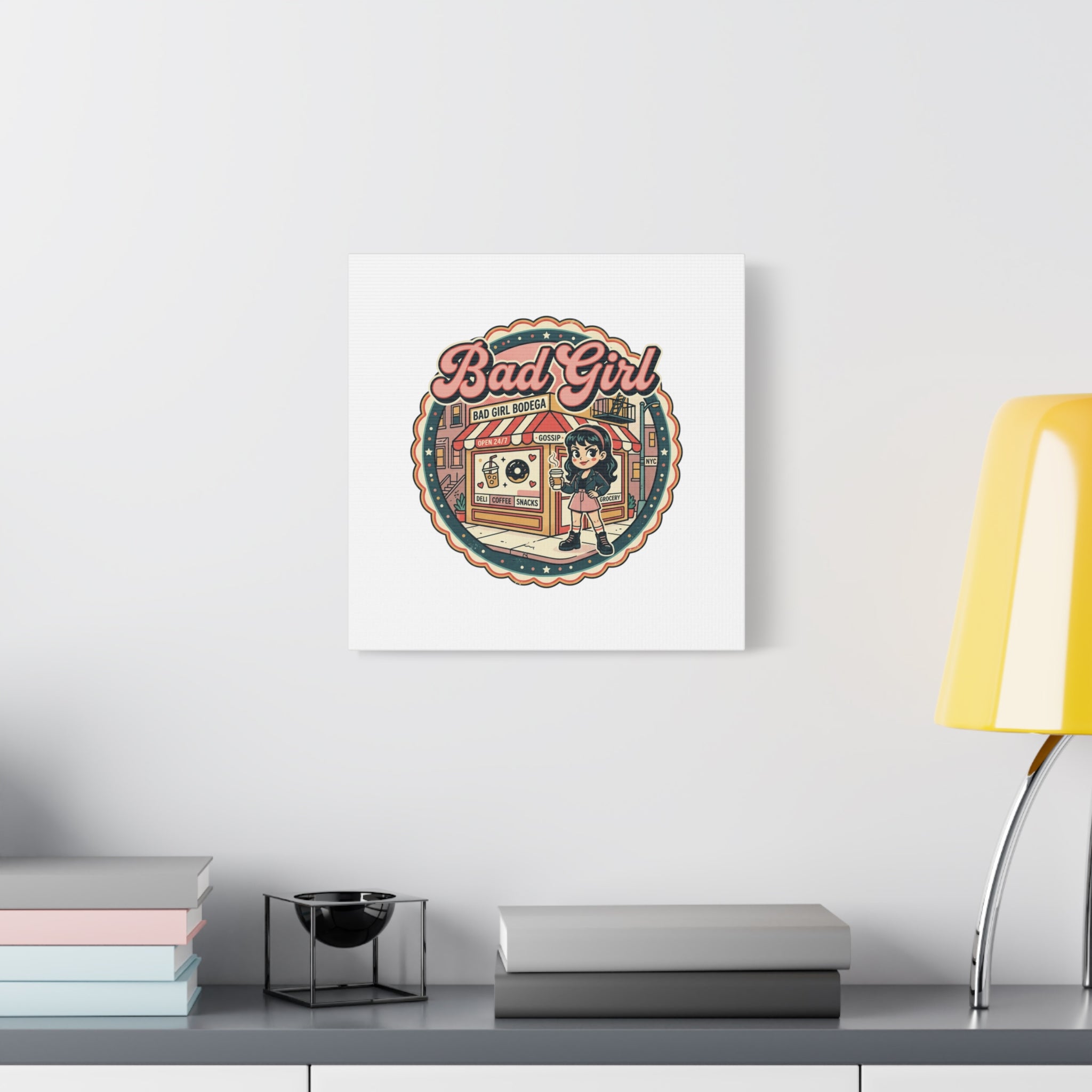 Bad Girl Bodega Canvas Print | Bodega, NYC, Y2K Corner Store Art