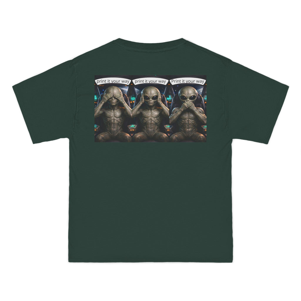 Alien Meditation Graphic T-Shirt — 'See No Evil' Trio Sci‑Fi Tee