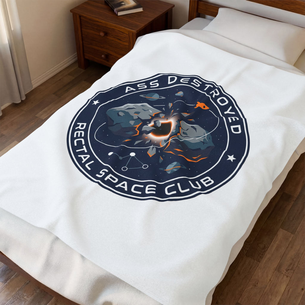 Rectal Space Club Mission Patch Blanket | space, astronaut, mission patch