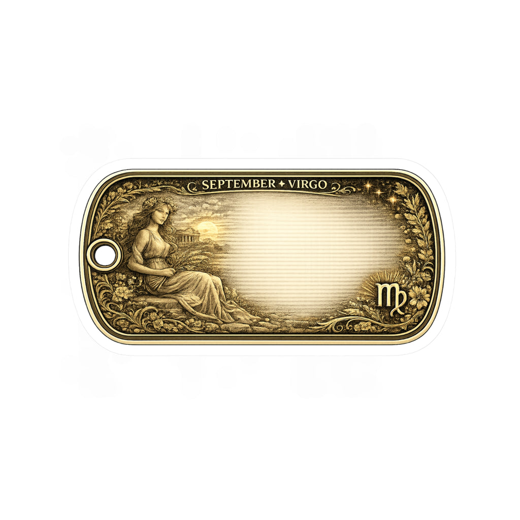 Virgo Zodiac Vintage Label Sticker