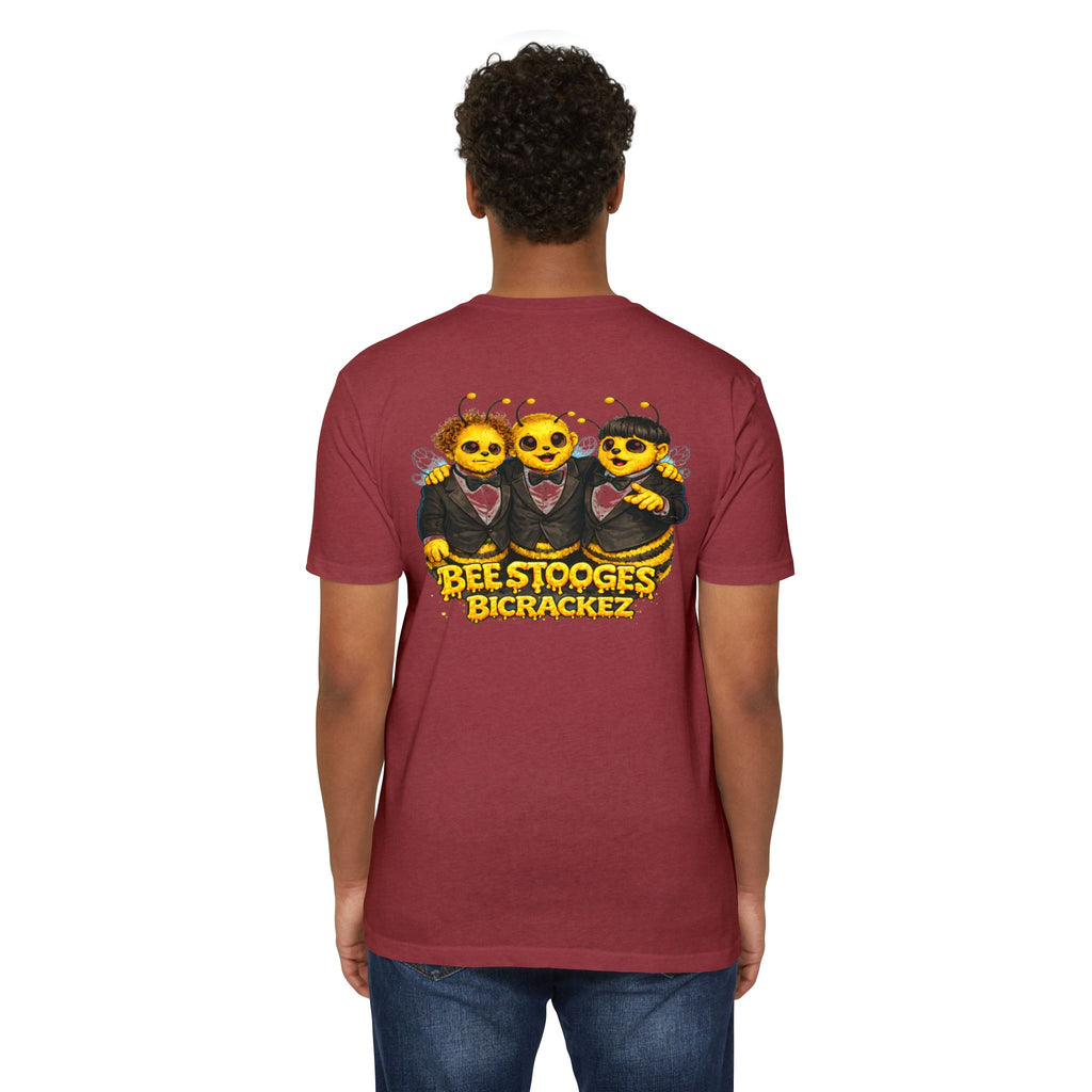 Bee Stooges Graphic T-Shirt — Bee Costume Trio "Bee Crackez" Vintage Band Tee
