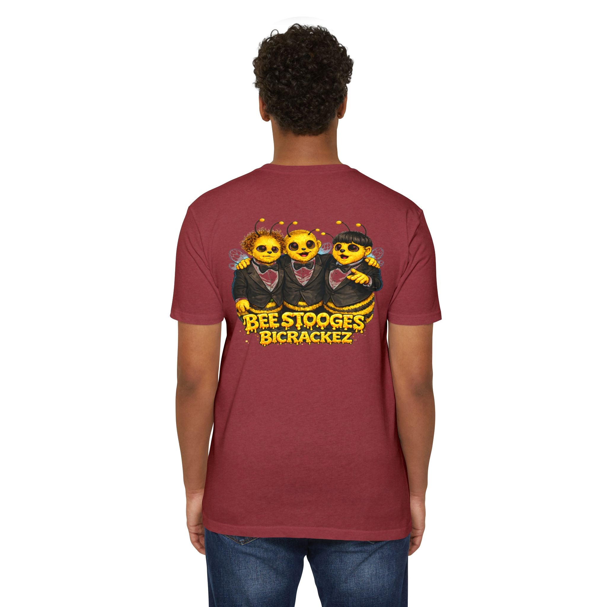 Bee Stooges Graphic T-Shirt — Bee Costume Trio "Bee Crackez" Vintage Band Tee