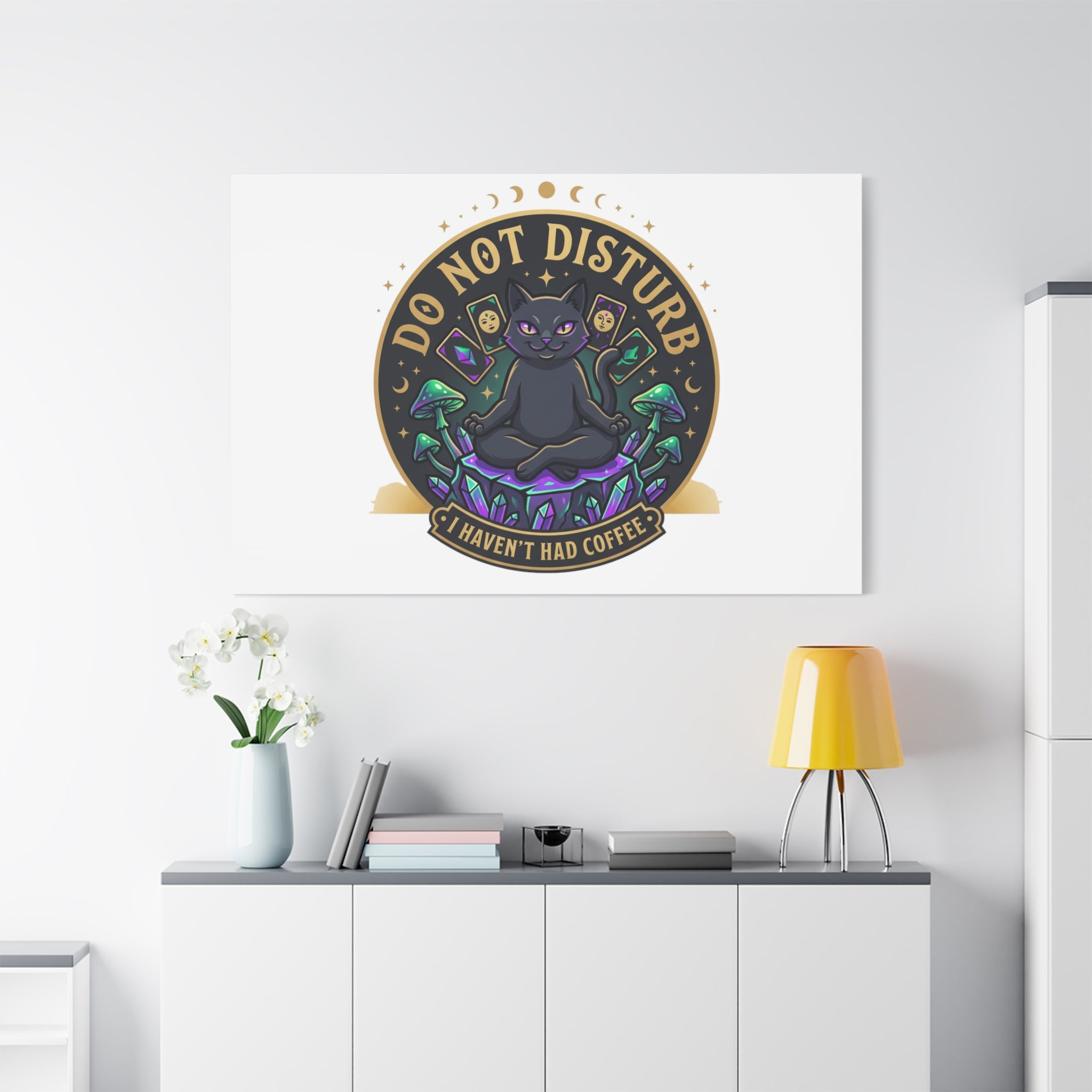 Do Not Disturb Cat Meditation Matte Canvas | witchy, goblincore