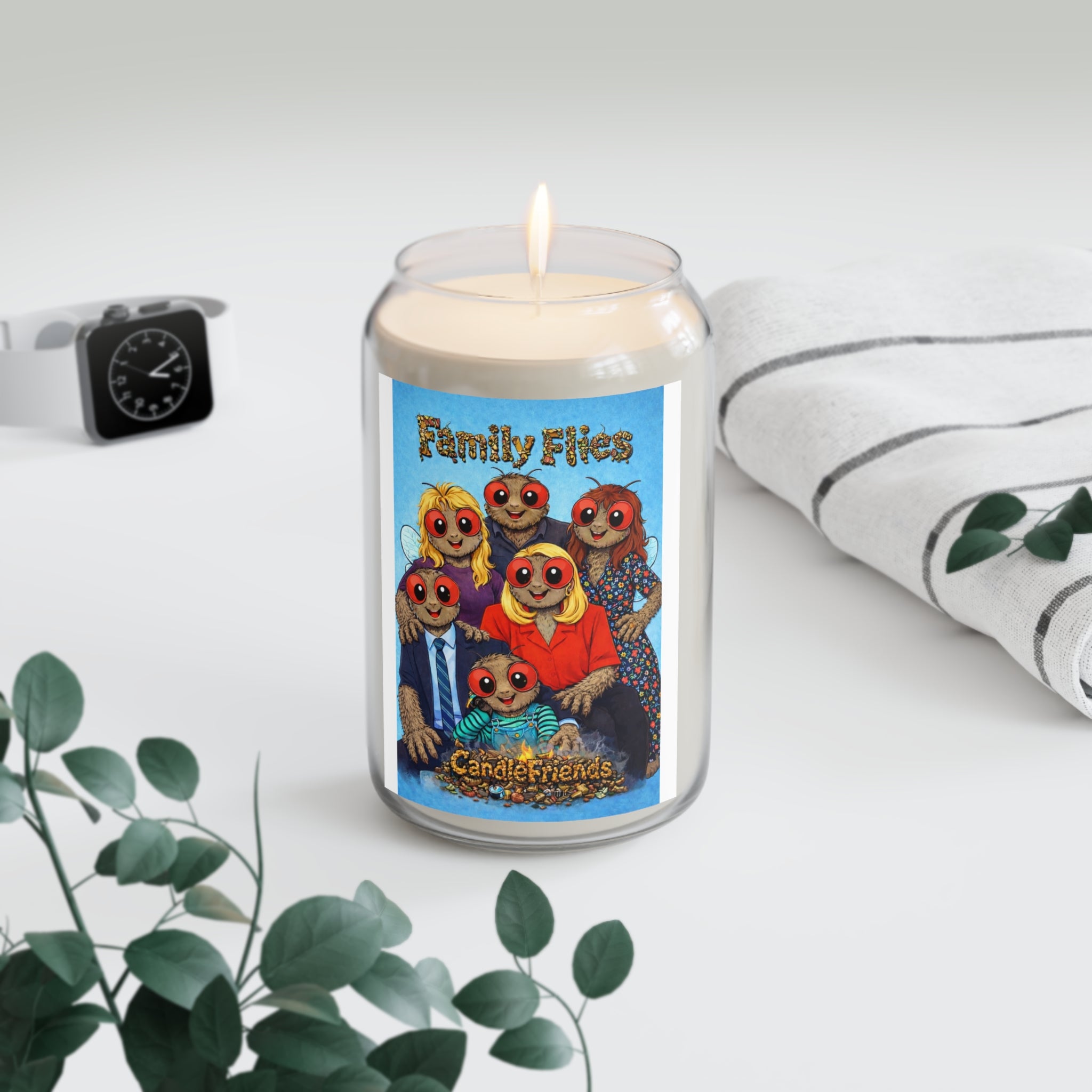 Family Fries Scented Soy Candle — 13.75oz Decorative Candle (Candlefriends Artwork)