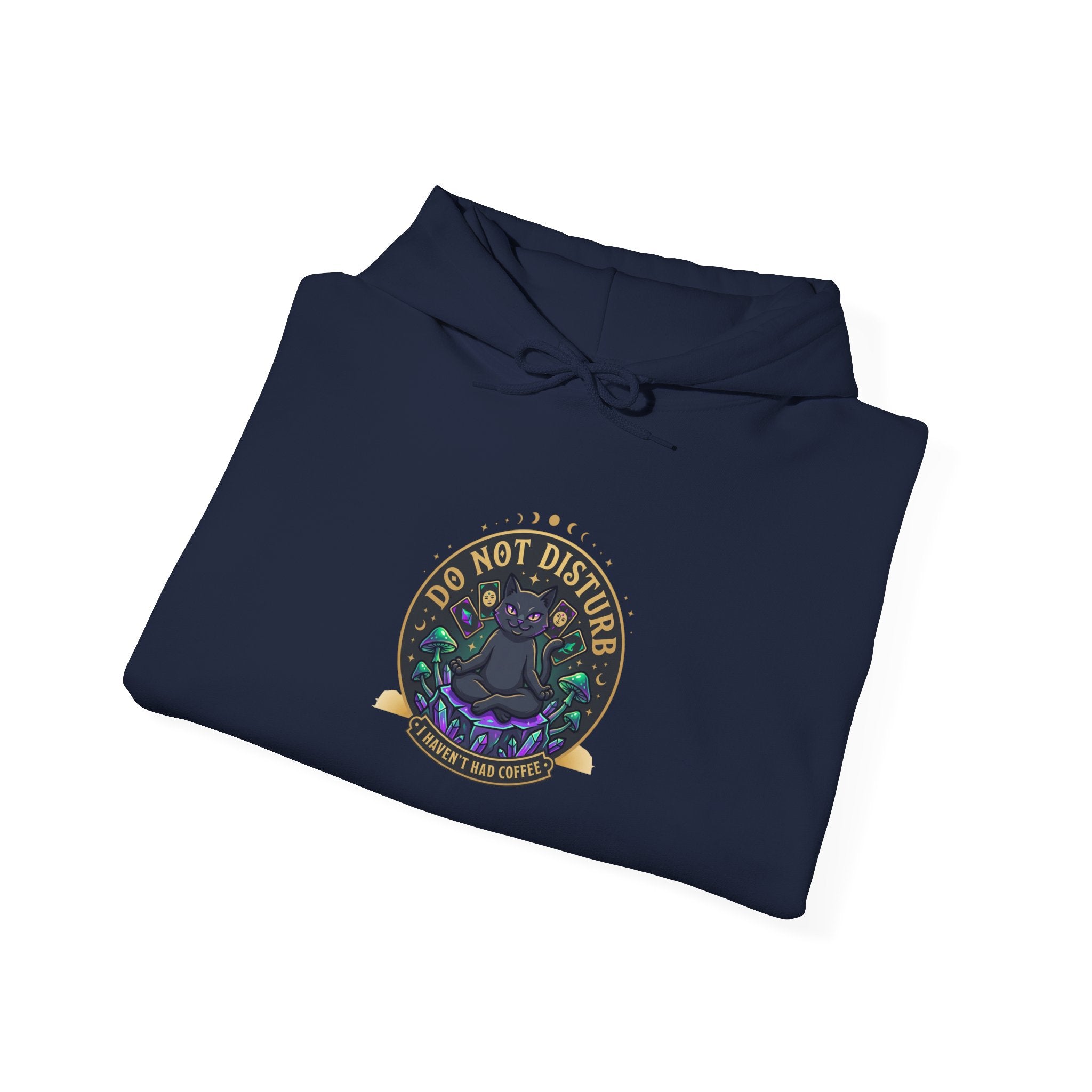 Not Disturbing Cat Crest Hoodie | witchy goblincore, celestial crystals