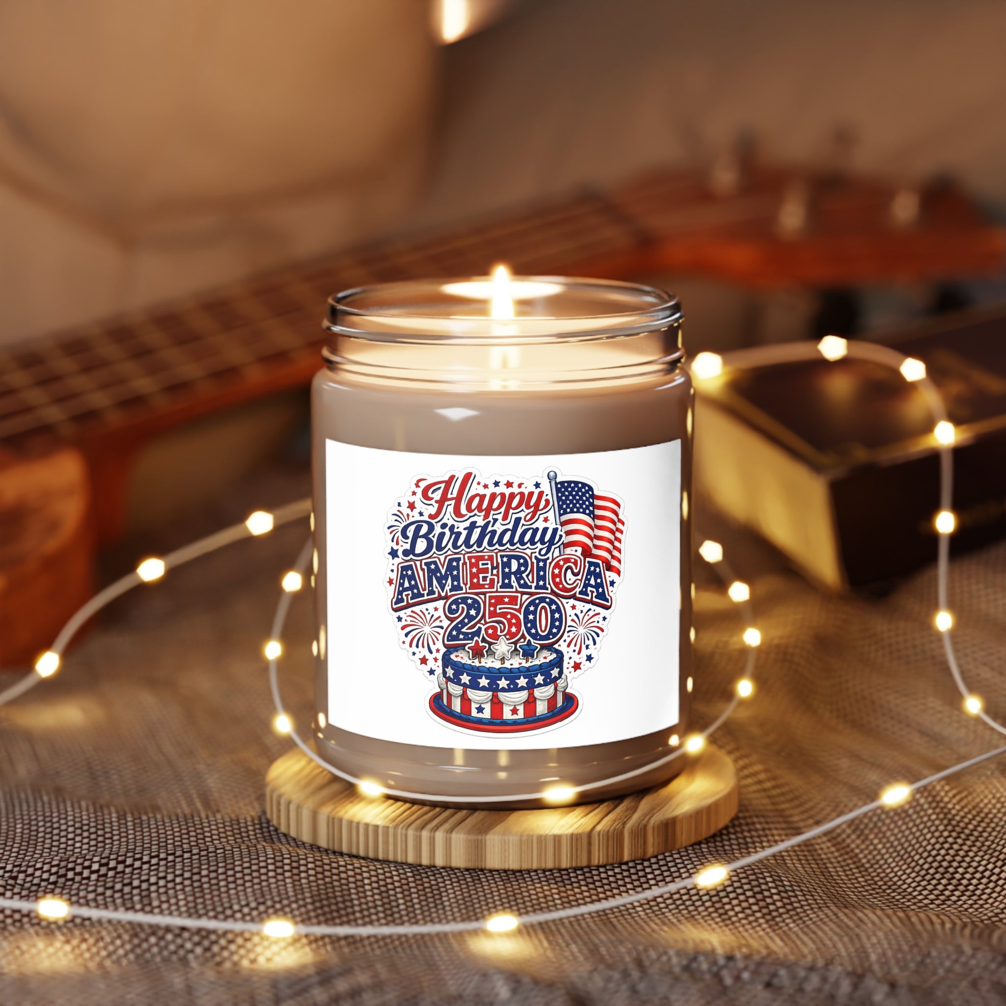 Happy Birthday America 250 Scented Soy Candles with White Lid, 9oz